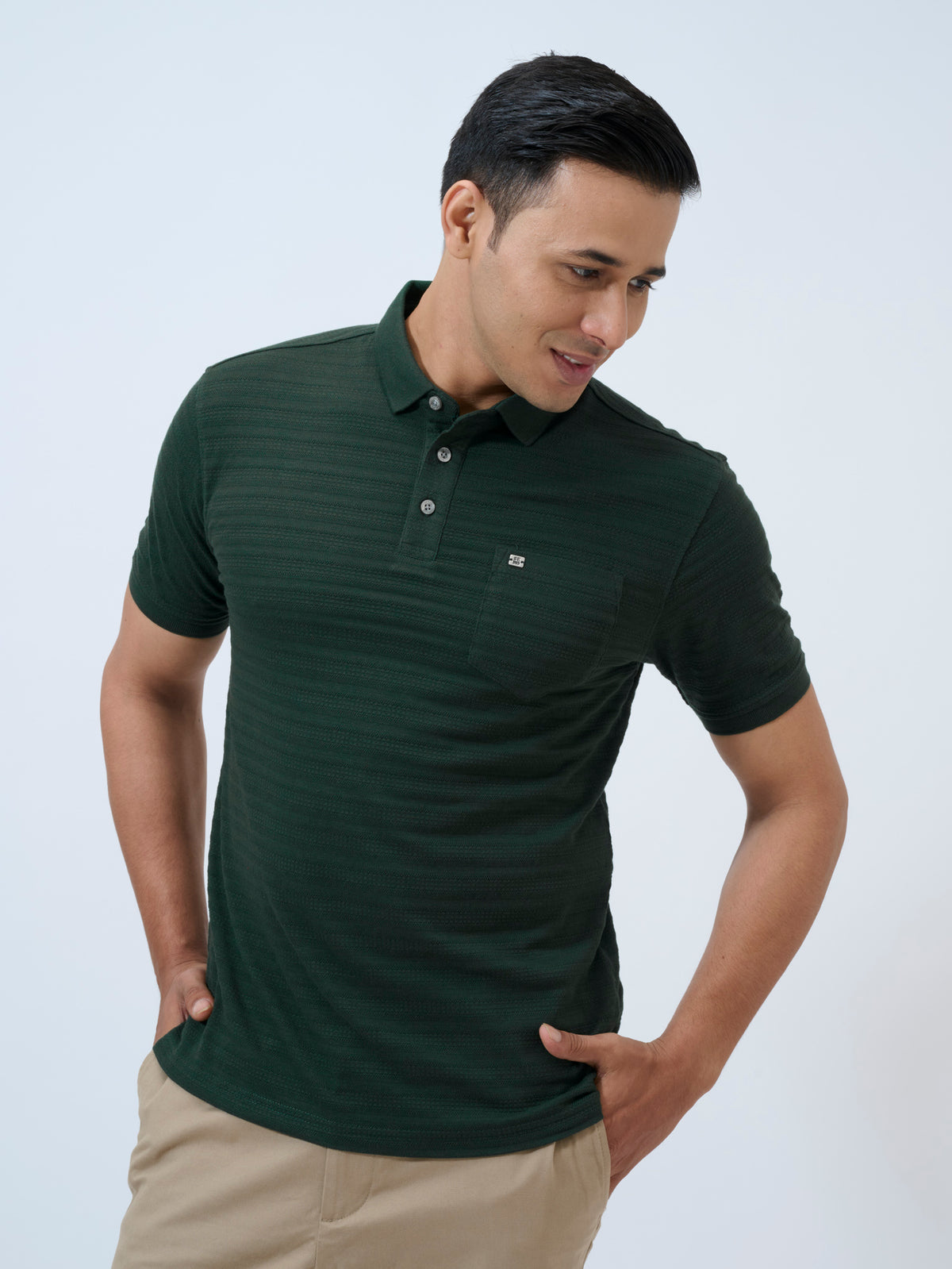 Scarab Textured Stripe Polo
