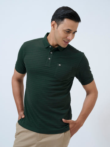 Scarab Textured Stripe Polo