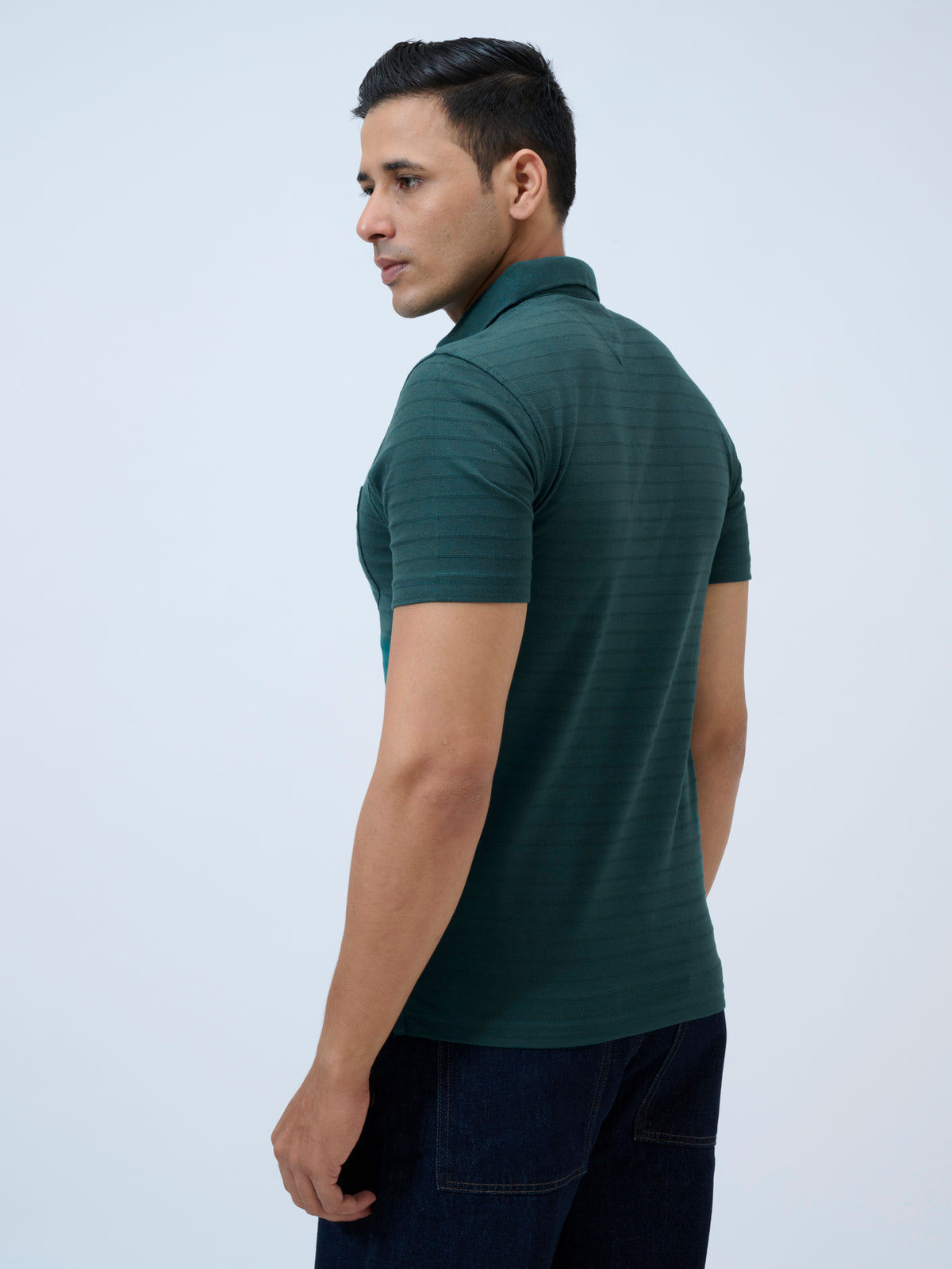 Darkest Spruce Stripe Polo