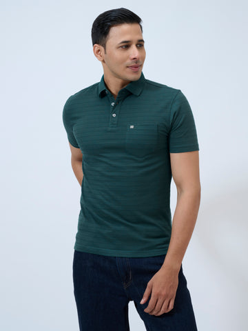 Darkest Spruce Stripe Polo