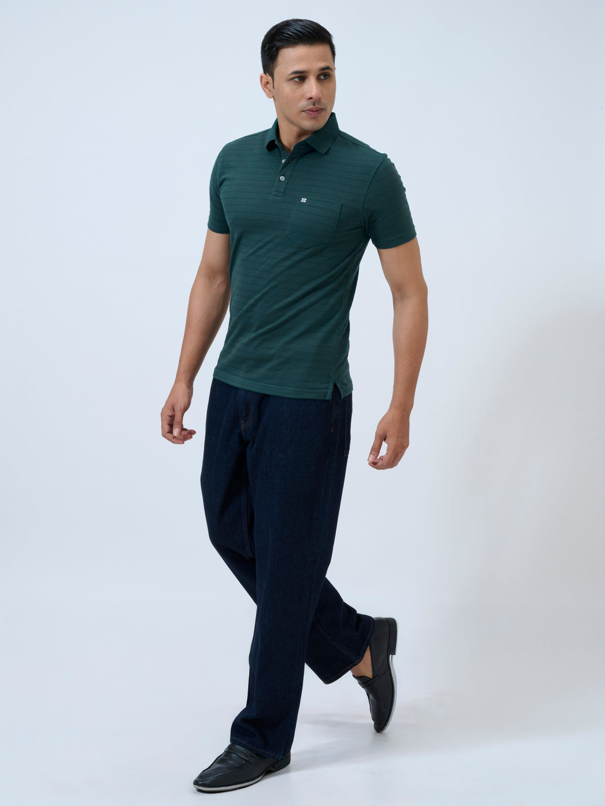 Darkest Spruce Stripe Polo