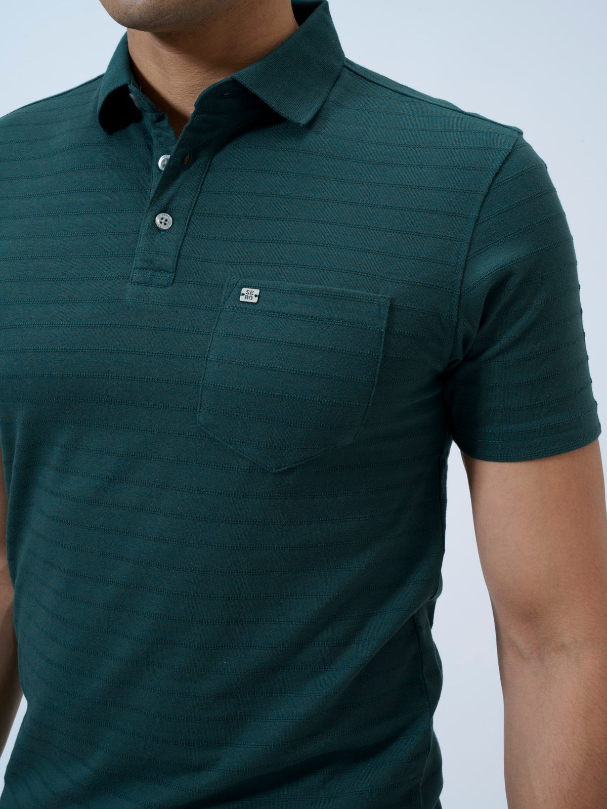 Darkest Spruce Stripe Polo