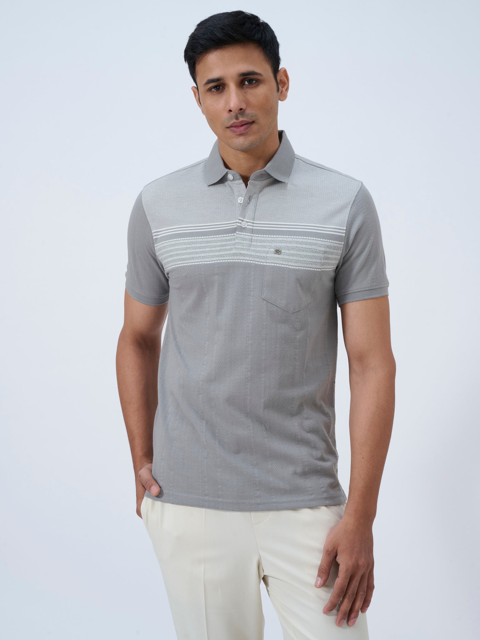 Spanish Grey Textured Polo