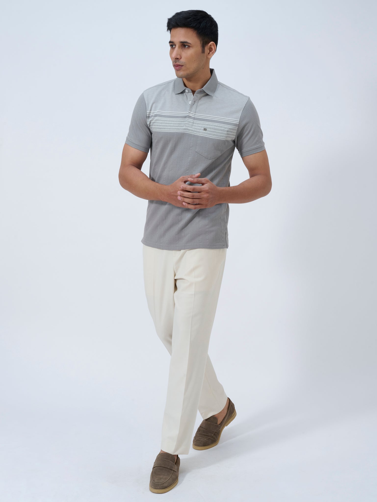 Spanish Grey Textured Polo