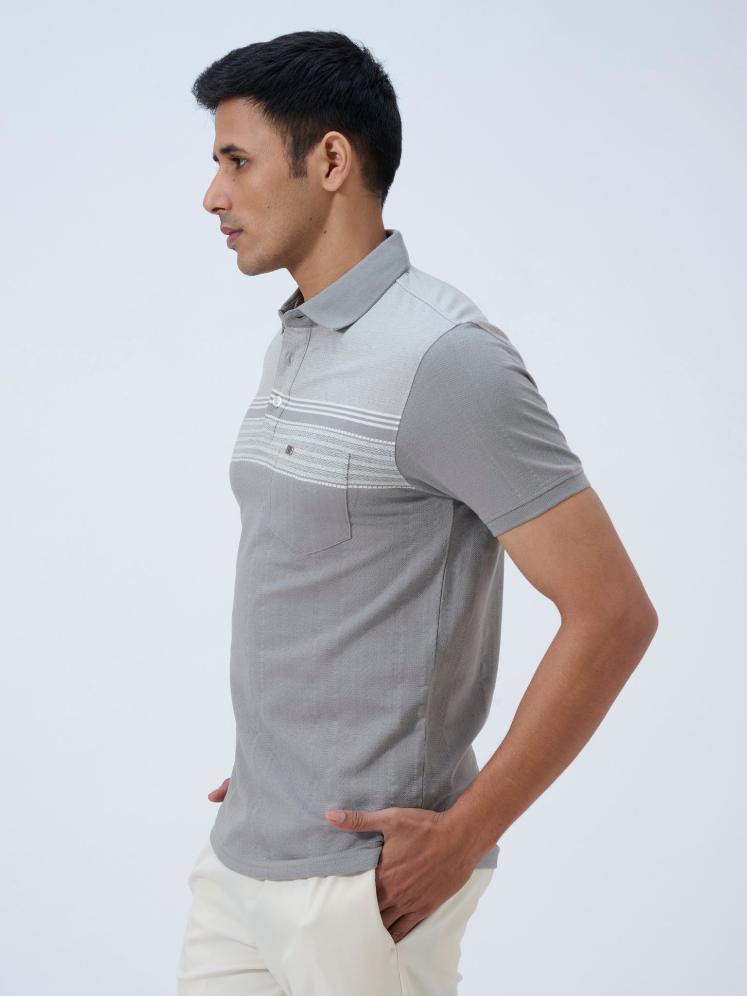 Spanish Grey Textured Polo