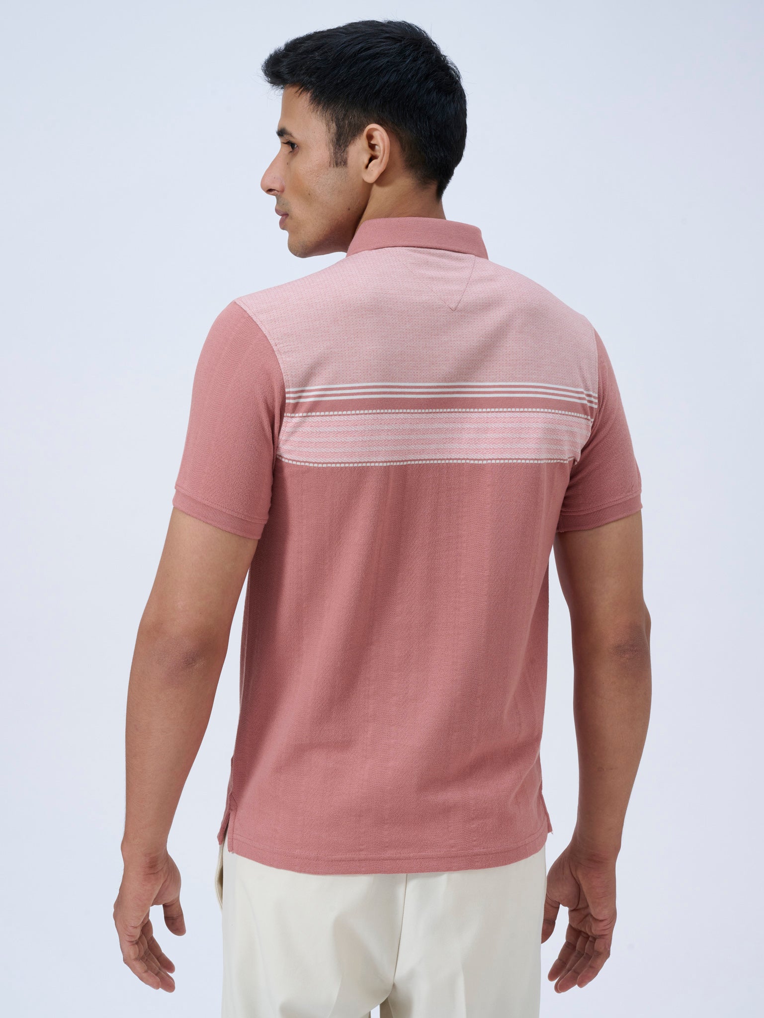 Coral Cloud Textured Polo