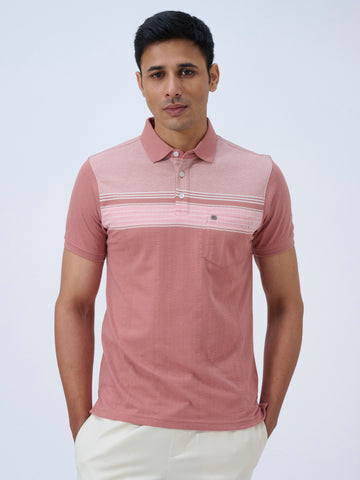 Coral Cloud Textured Polo