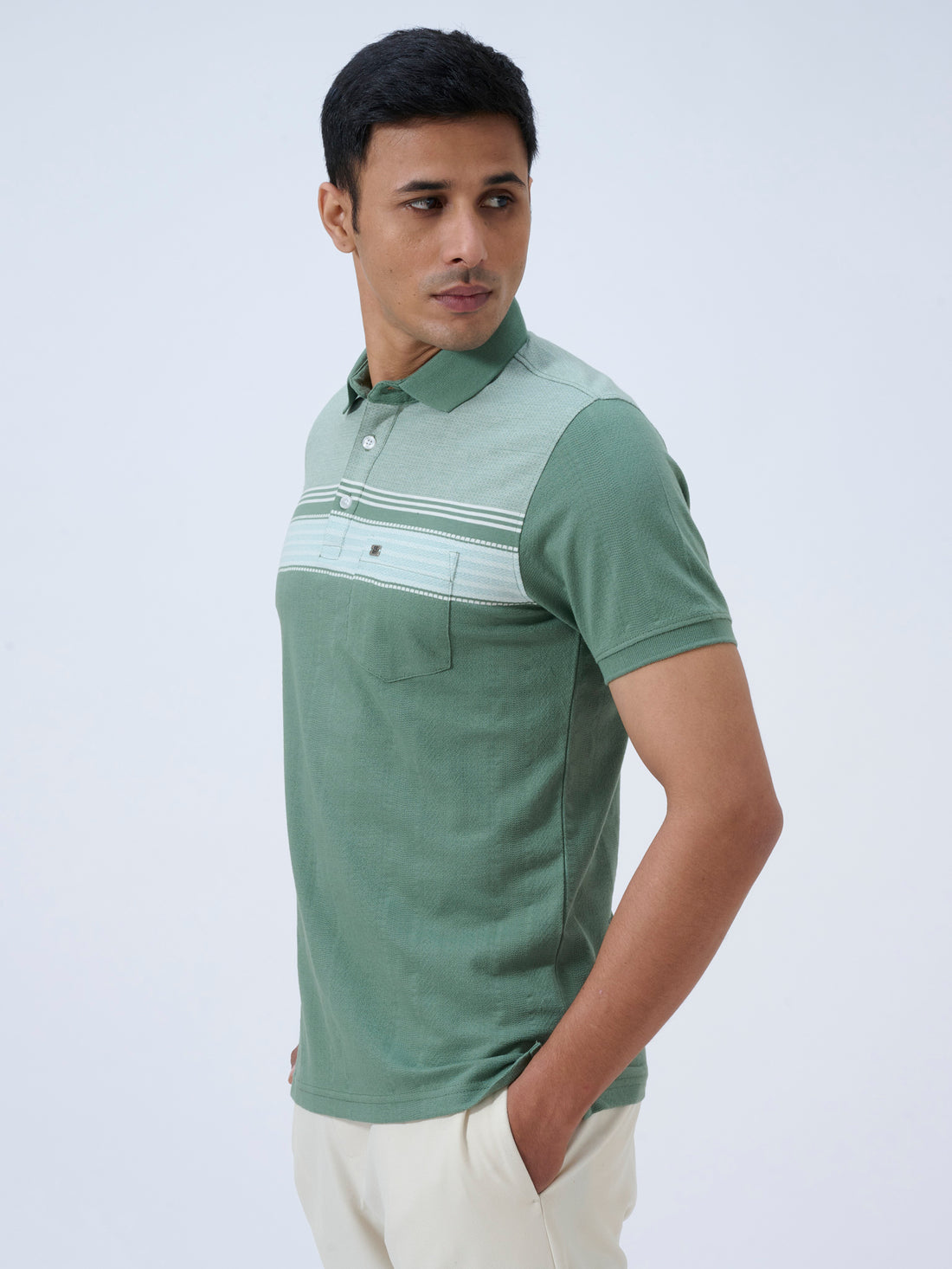 Matcha Green Textured Polo