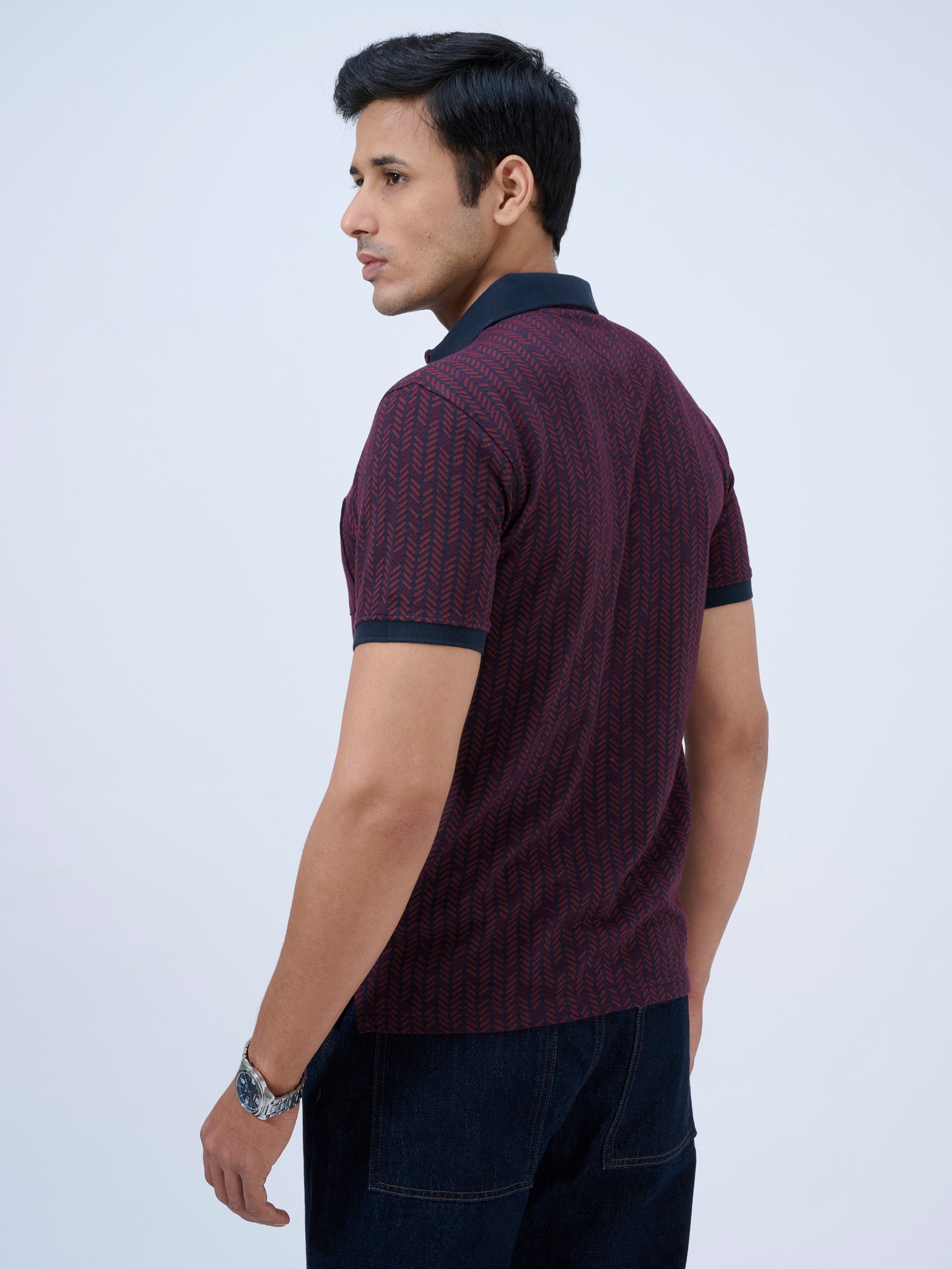 Merlot Jacquard Polo T-Shirt