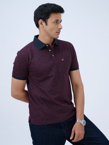 Merlot Jacquard Polo T-Shirt