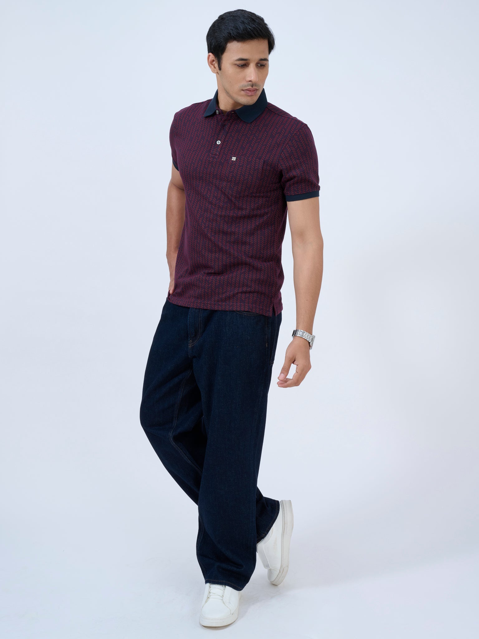 Merlot Jacquard Polo T-Shirt
