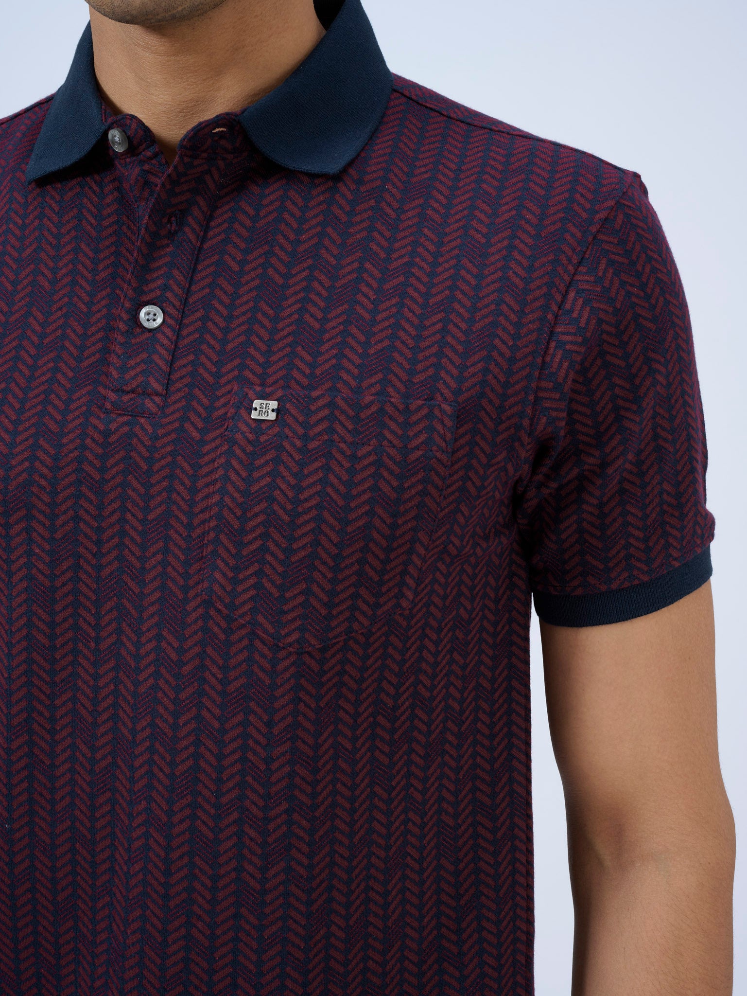Merlot Jacquard Polo T-Shirt