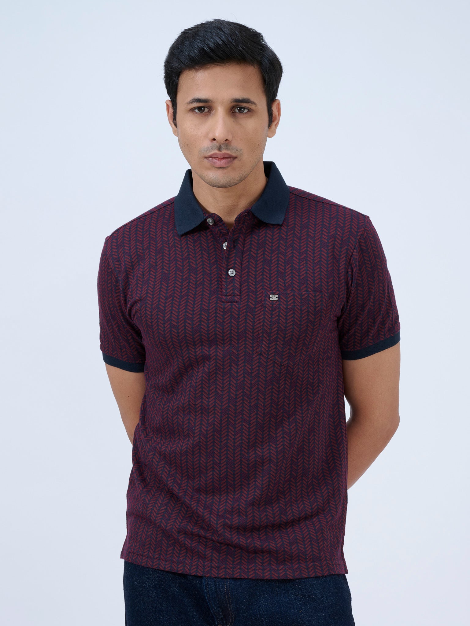 Merlot Jacquard Polo T-Shirt