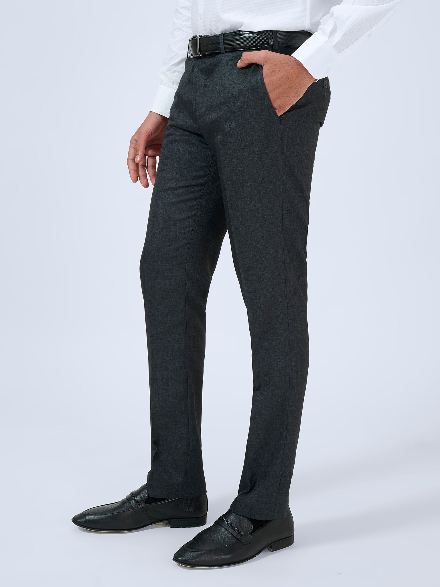 Onyx Grey Dobby Trousers