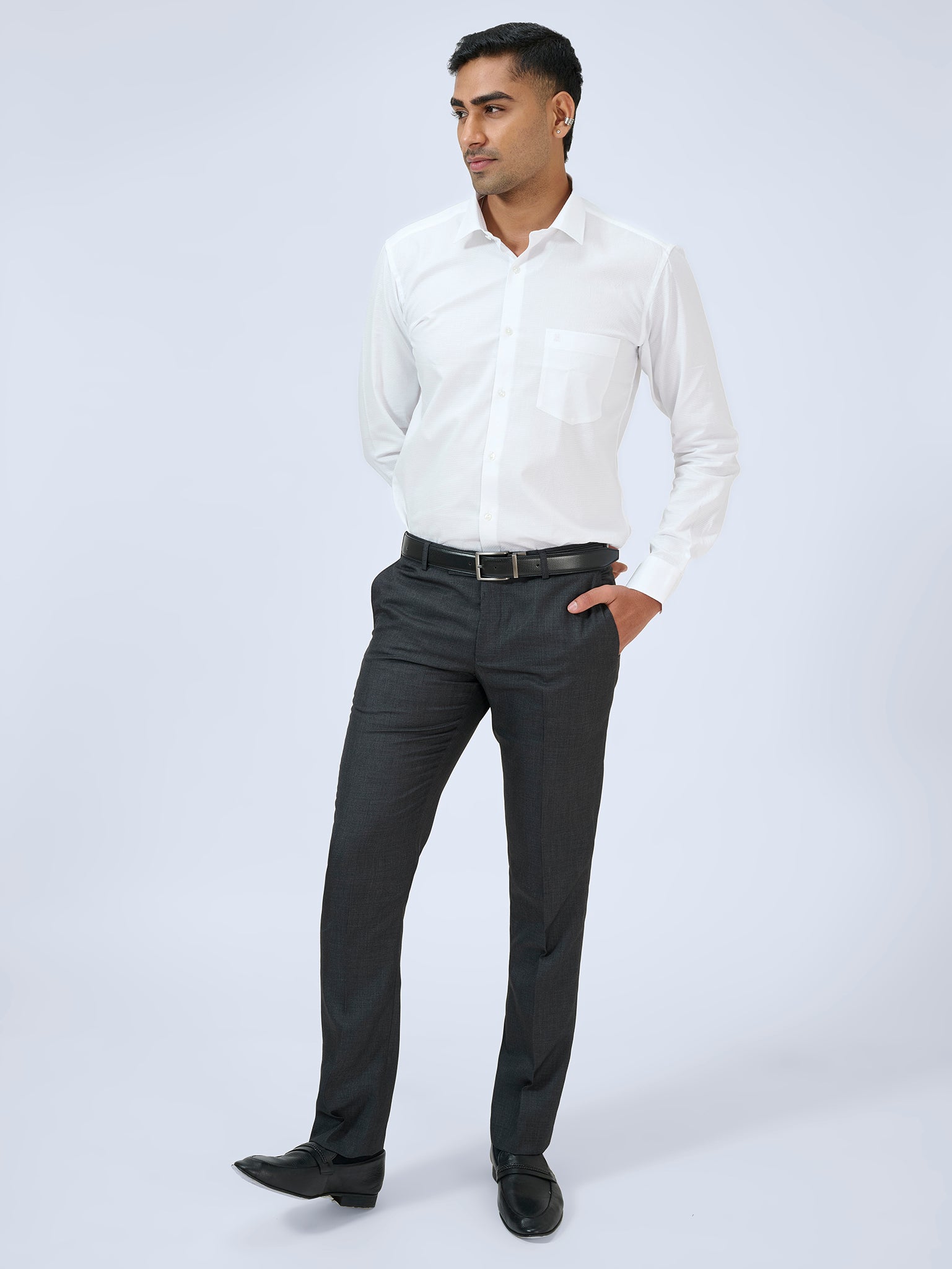 Carbon Grey Dobby Trousers