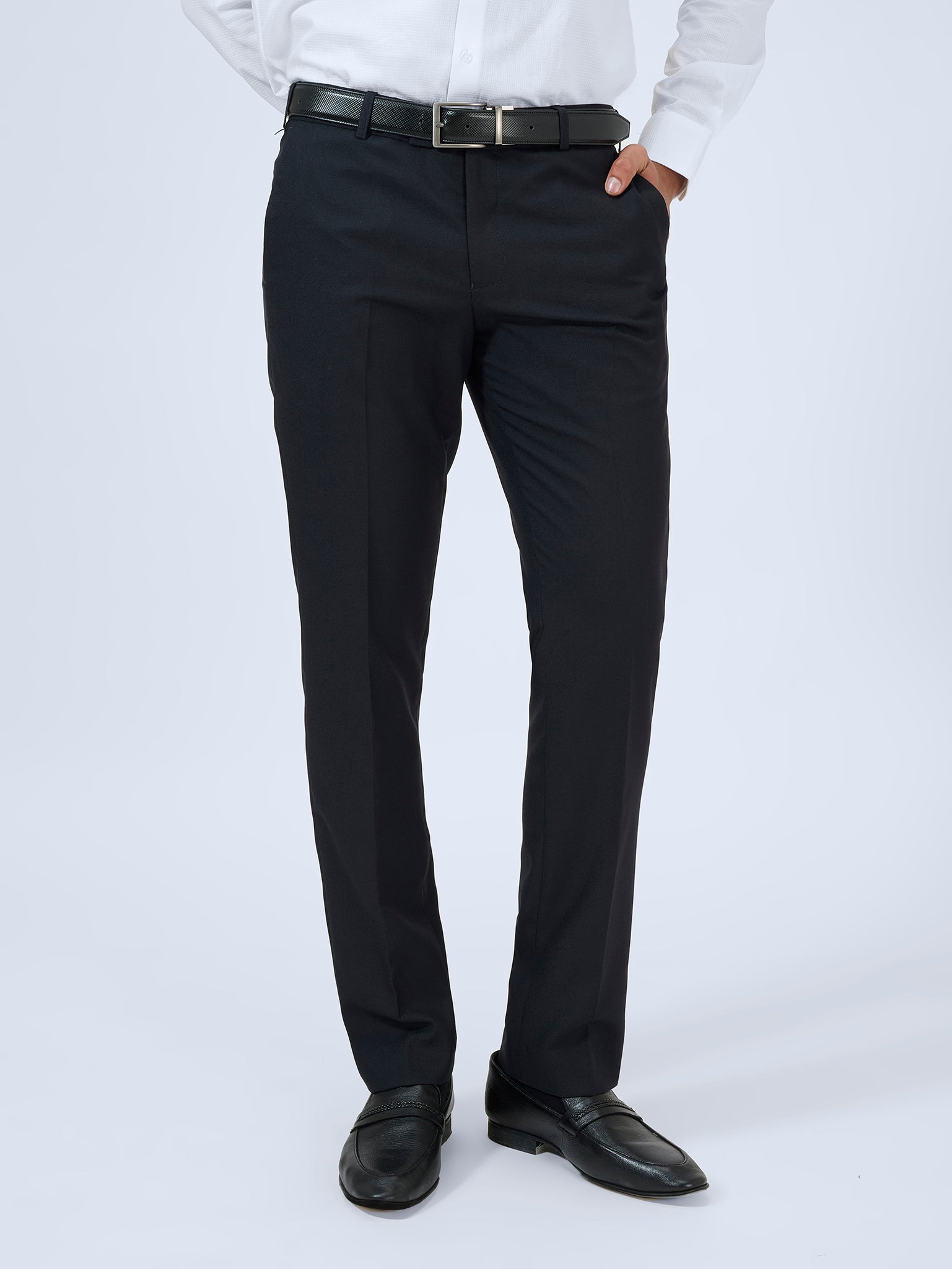 Almost Black Dobby Trousers