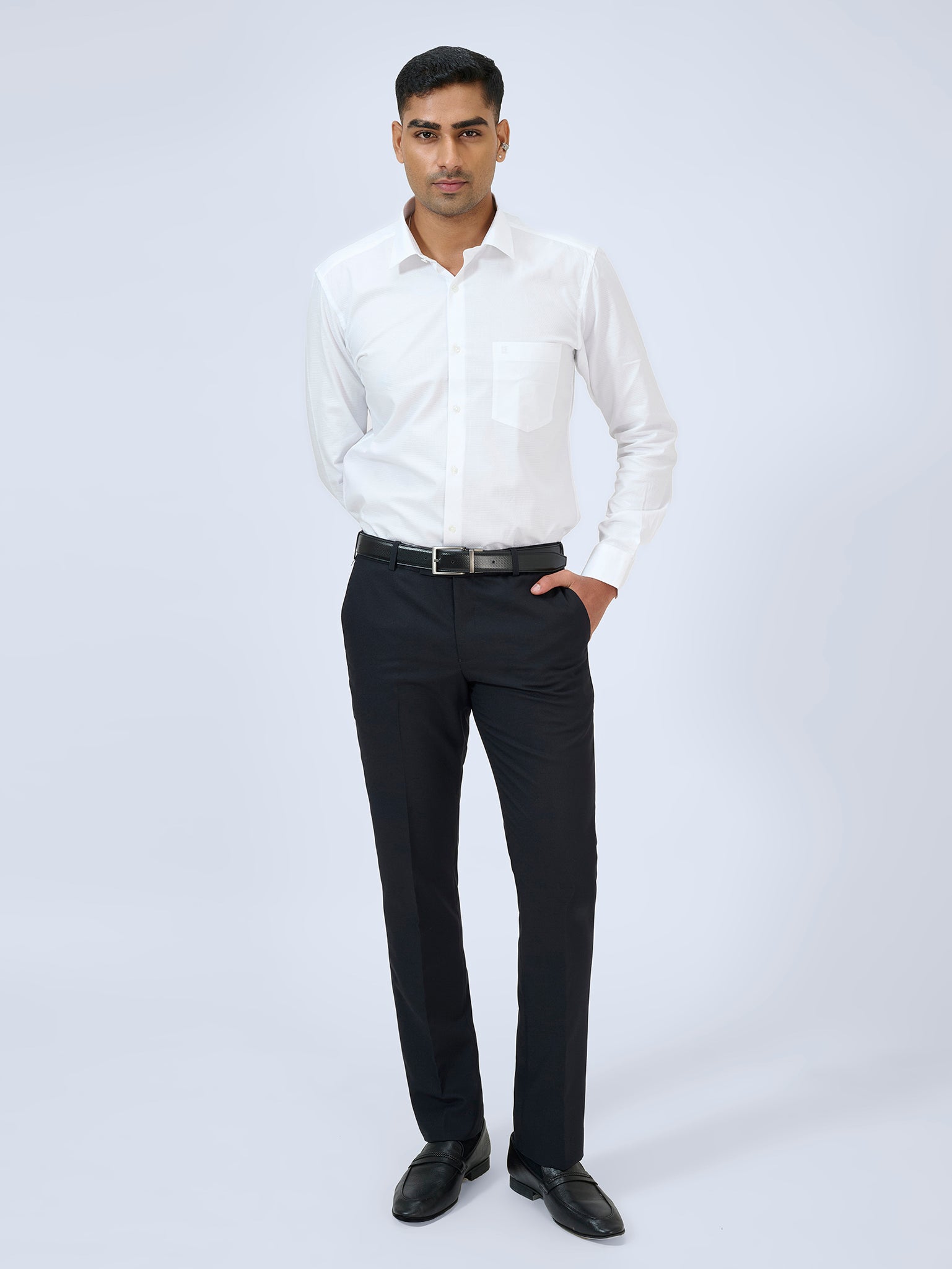 Almost Black Dobby Trousers
