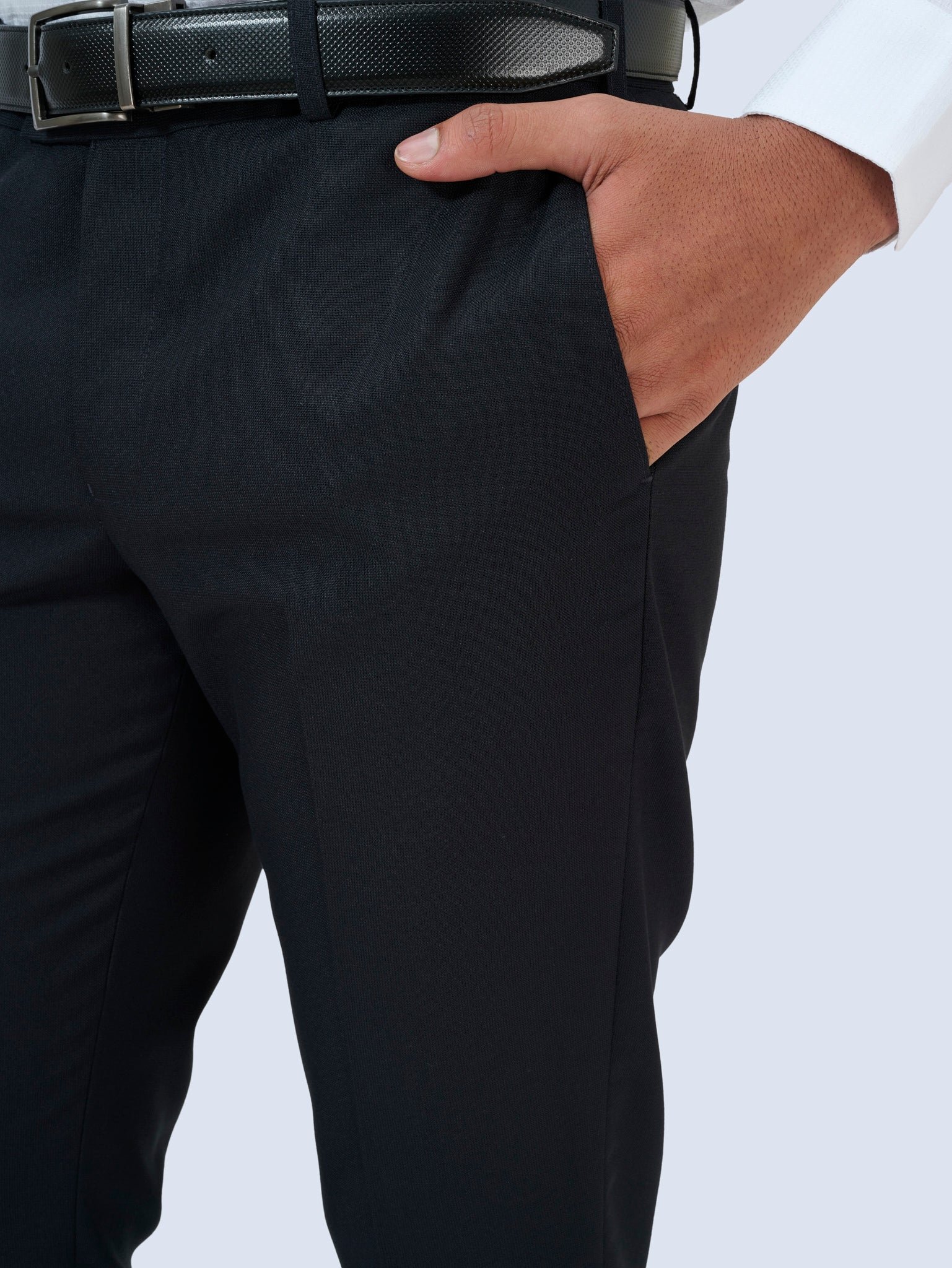 Almost Black Dobby Trousers