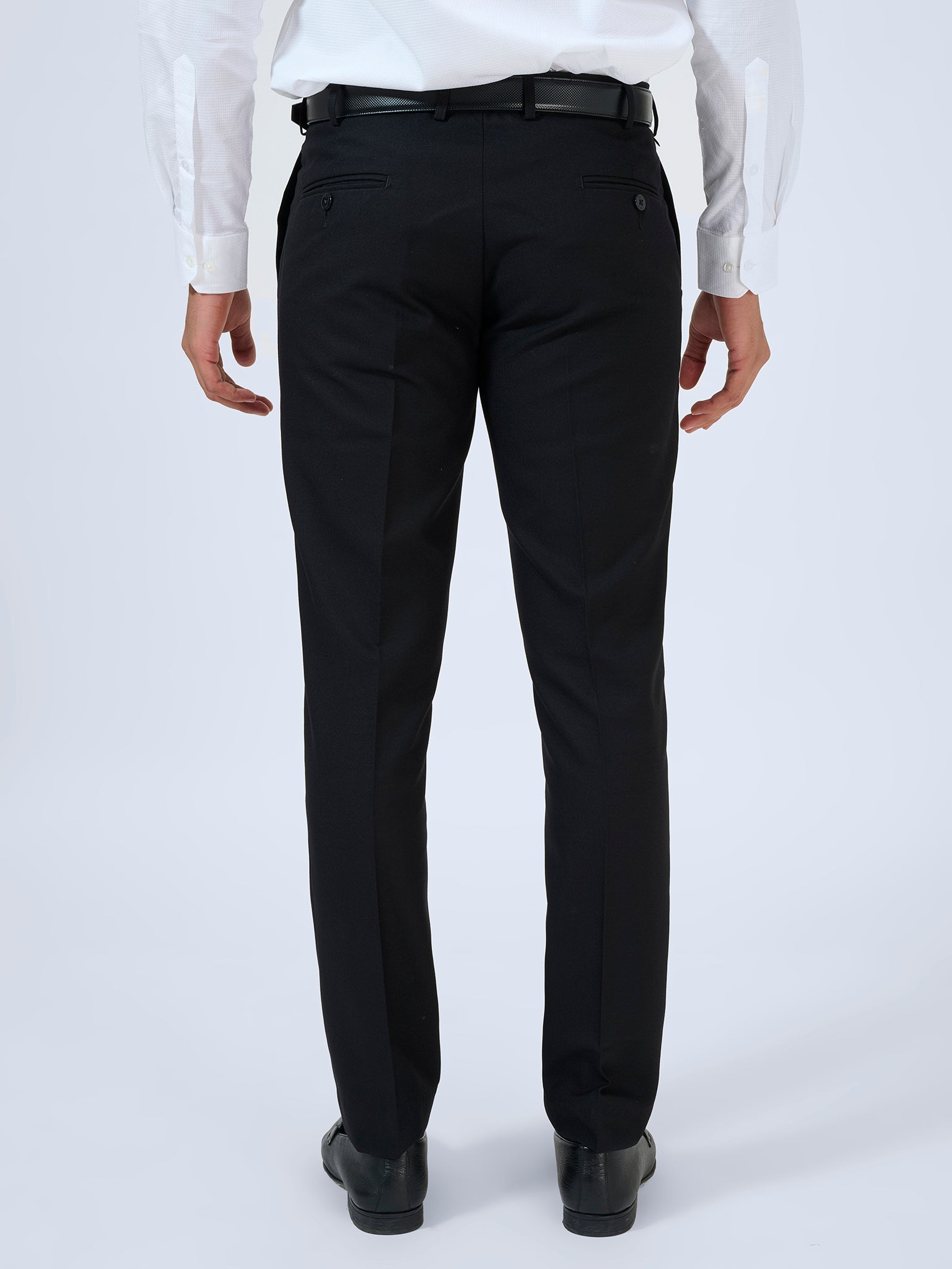 Rich Black Dobby Trousers
