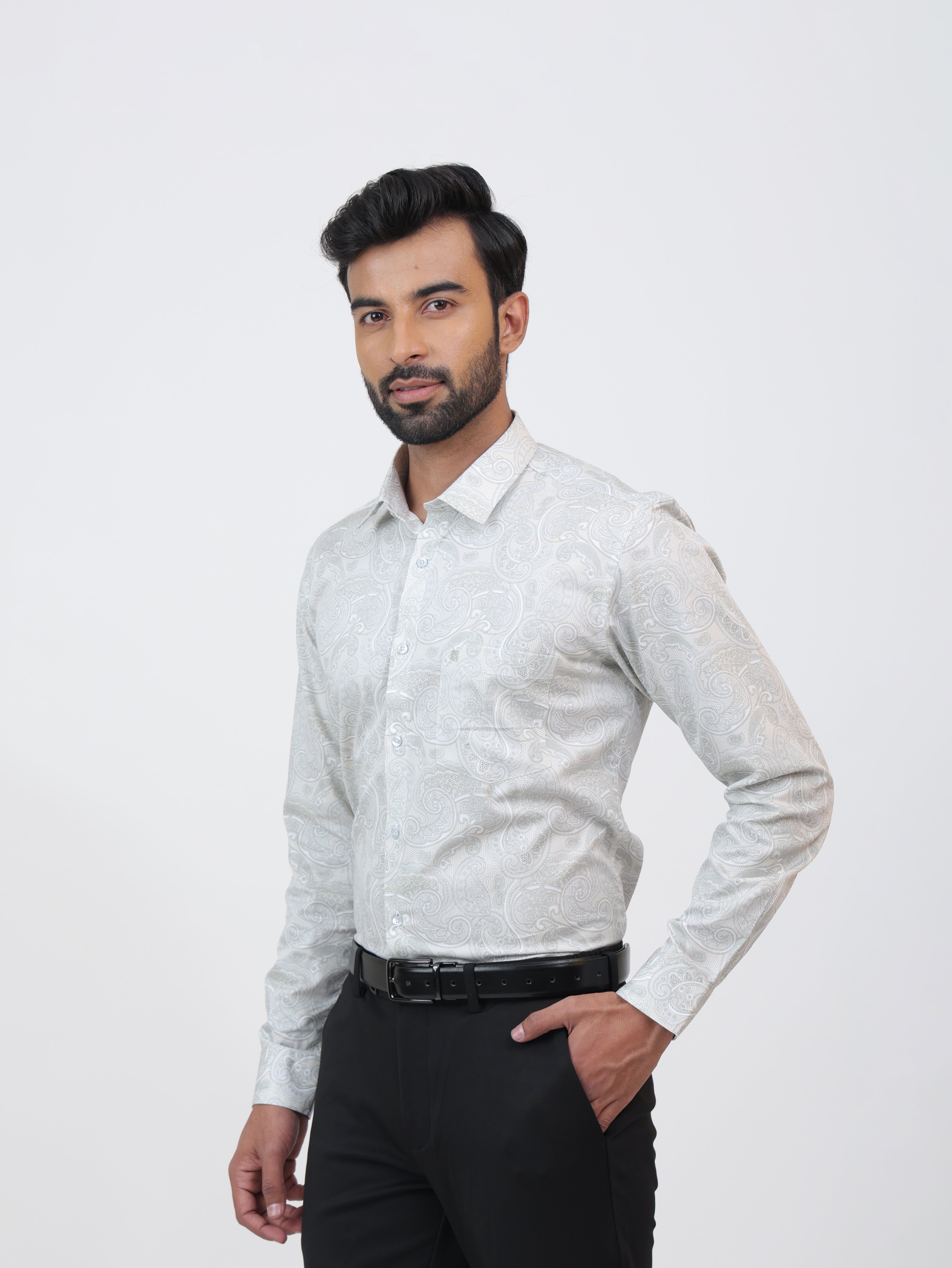 Emboss Sky Silver Shirt