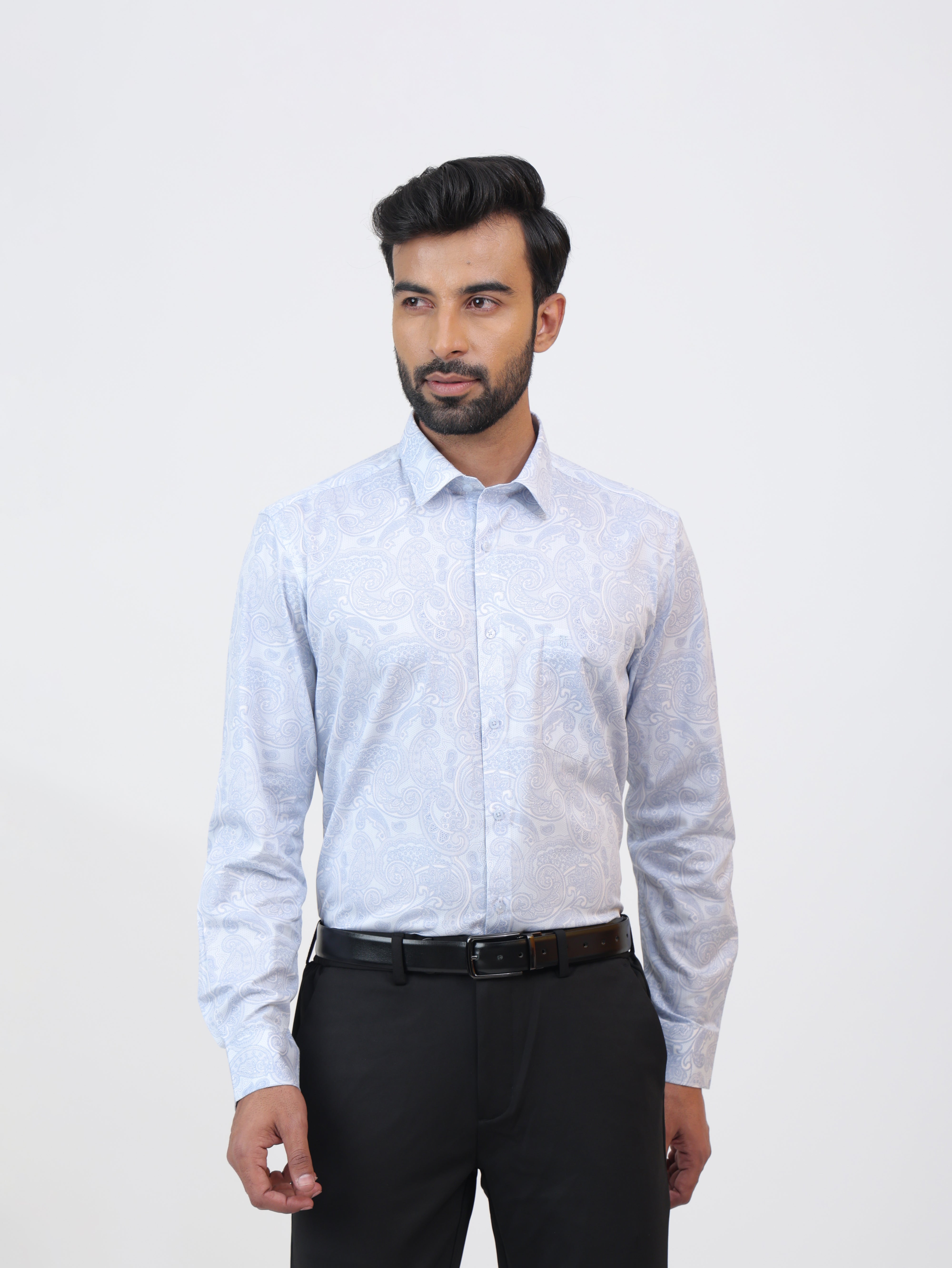 Emboss Pale Silver Shirt