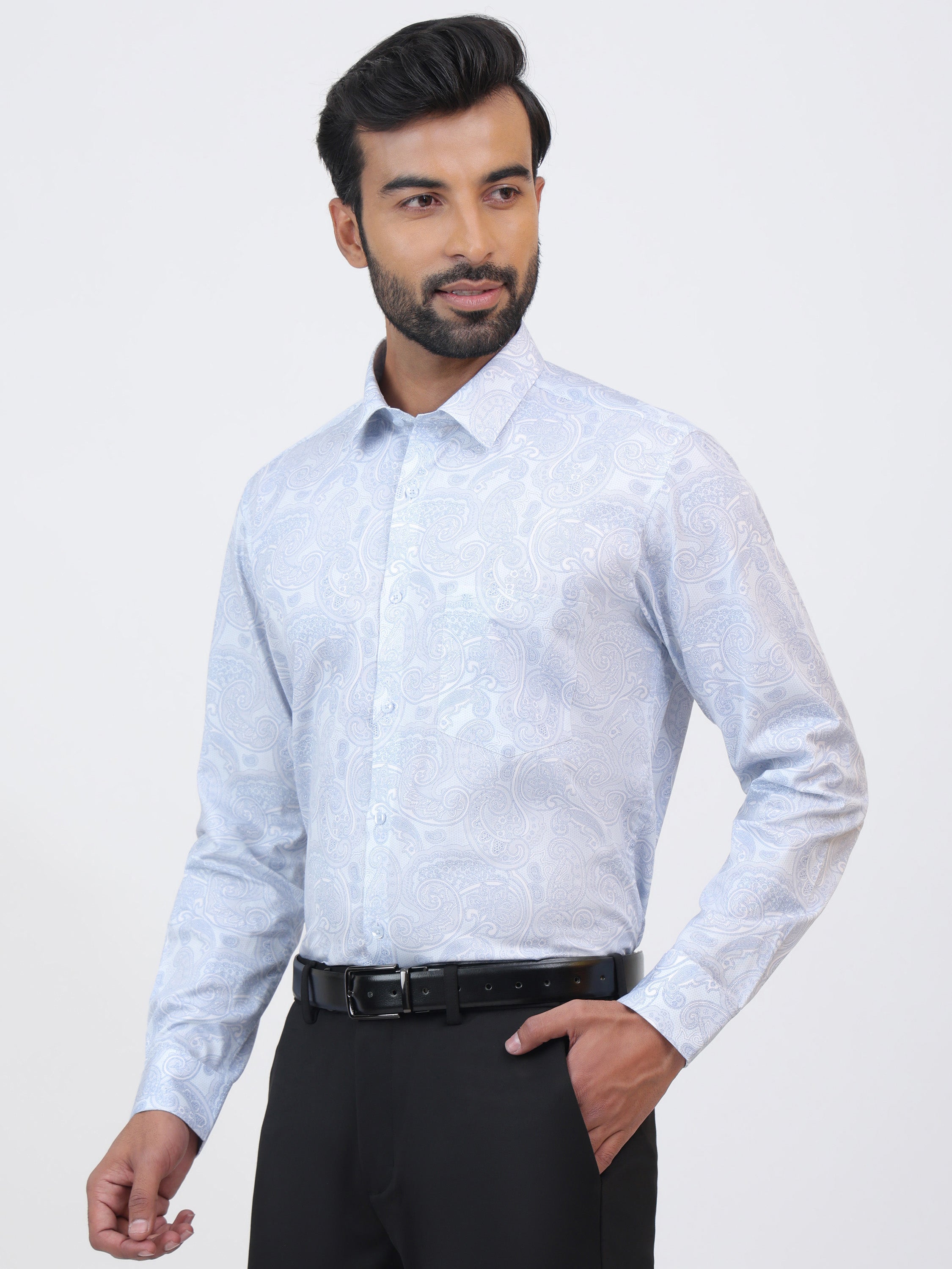Emboss Pale Silver Shirt