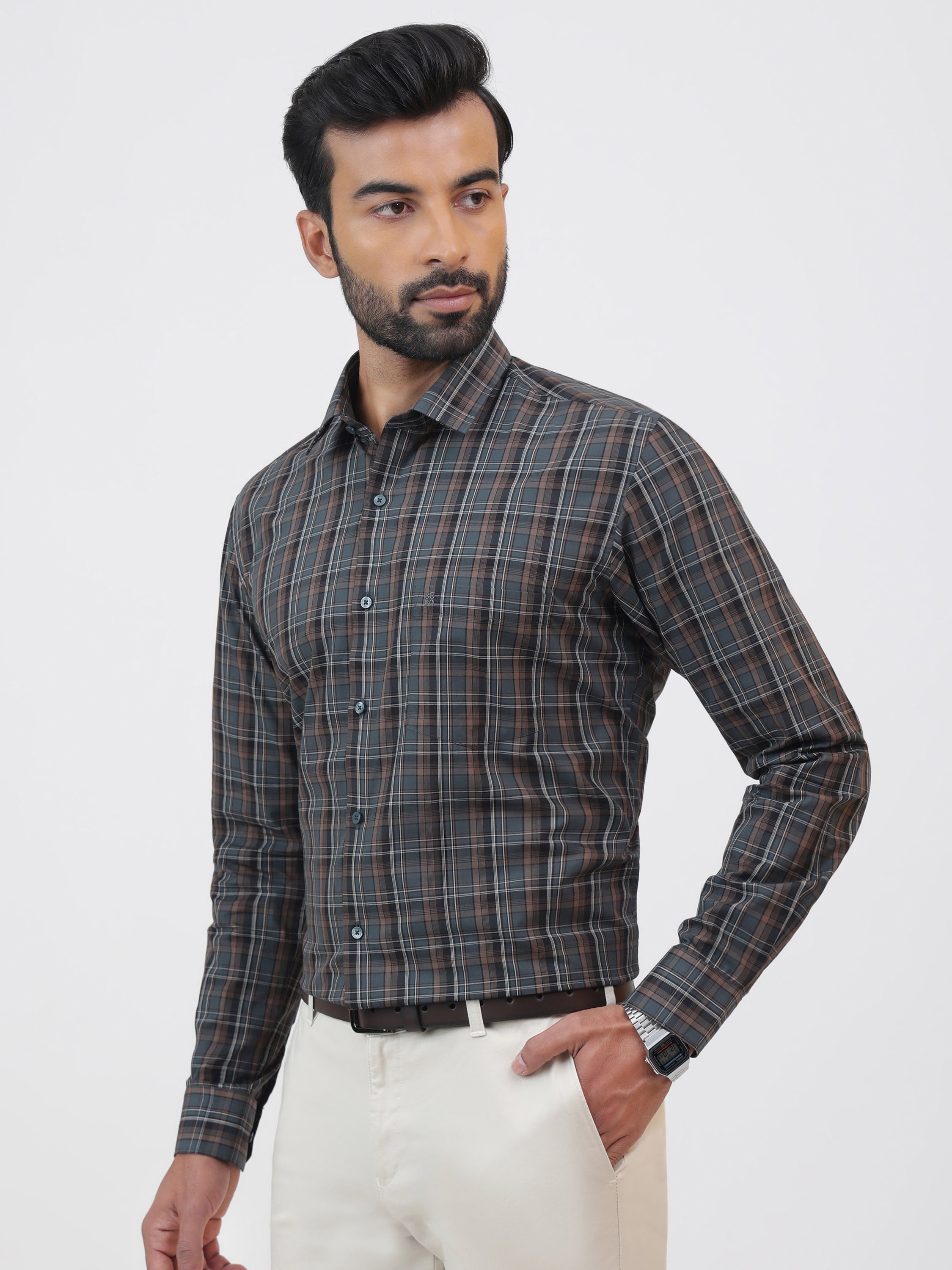 Slate Black Check Shirt