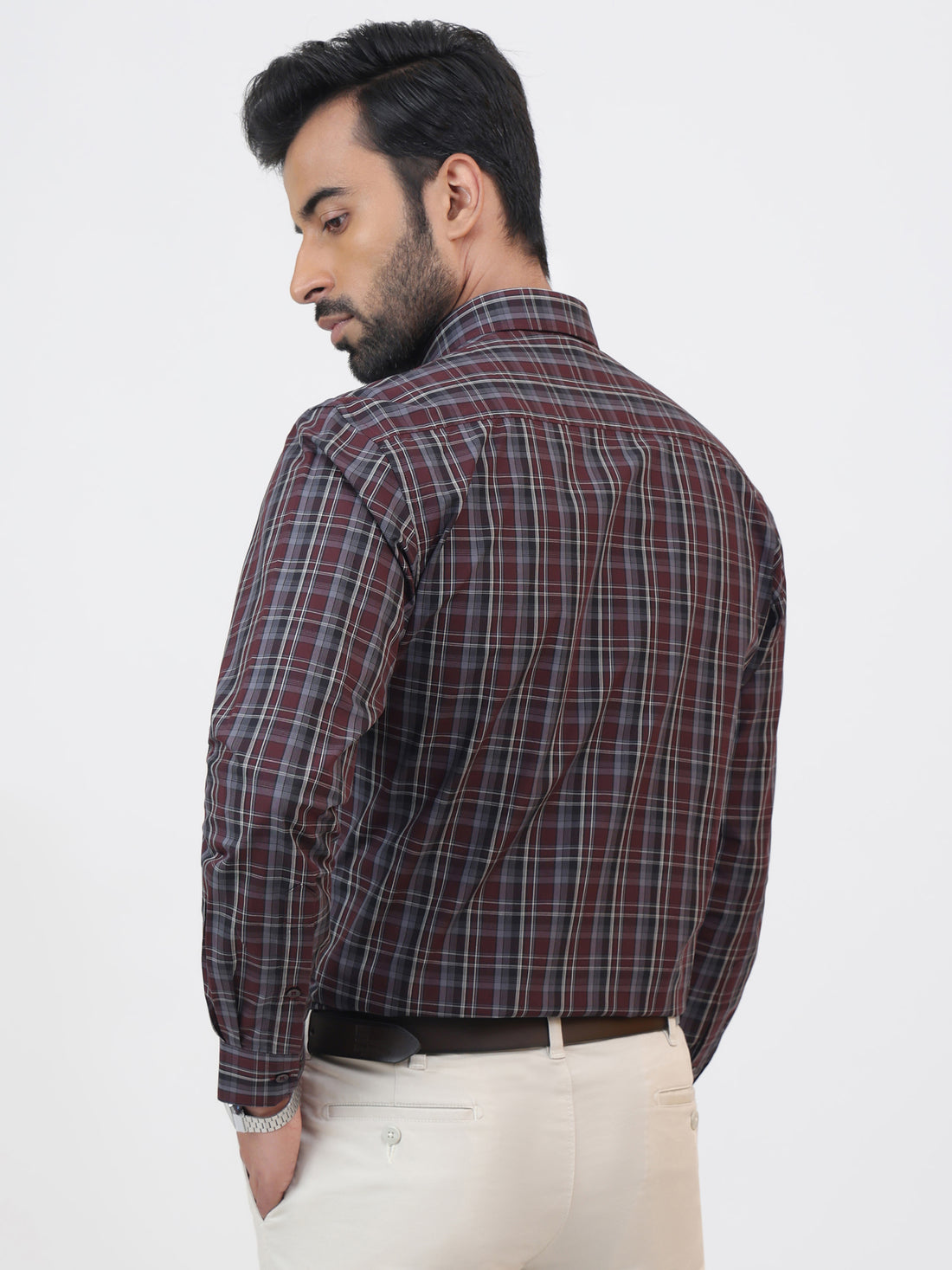 Earthy Mulberry Check Shirt
