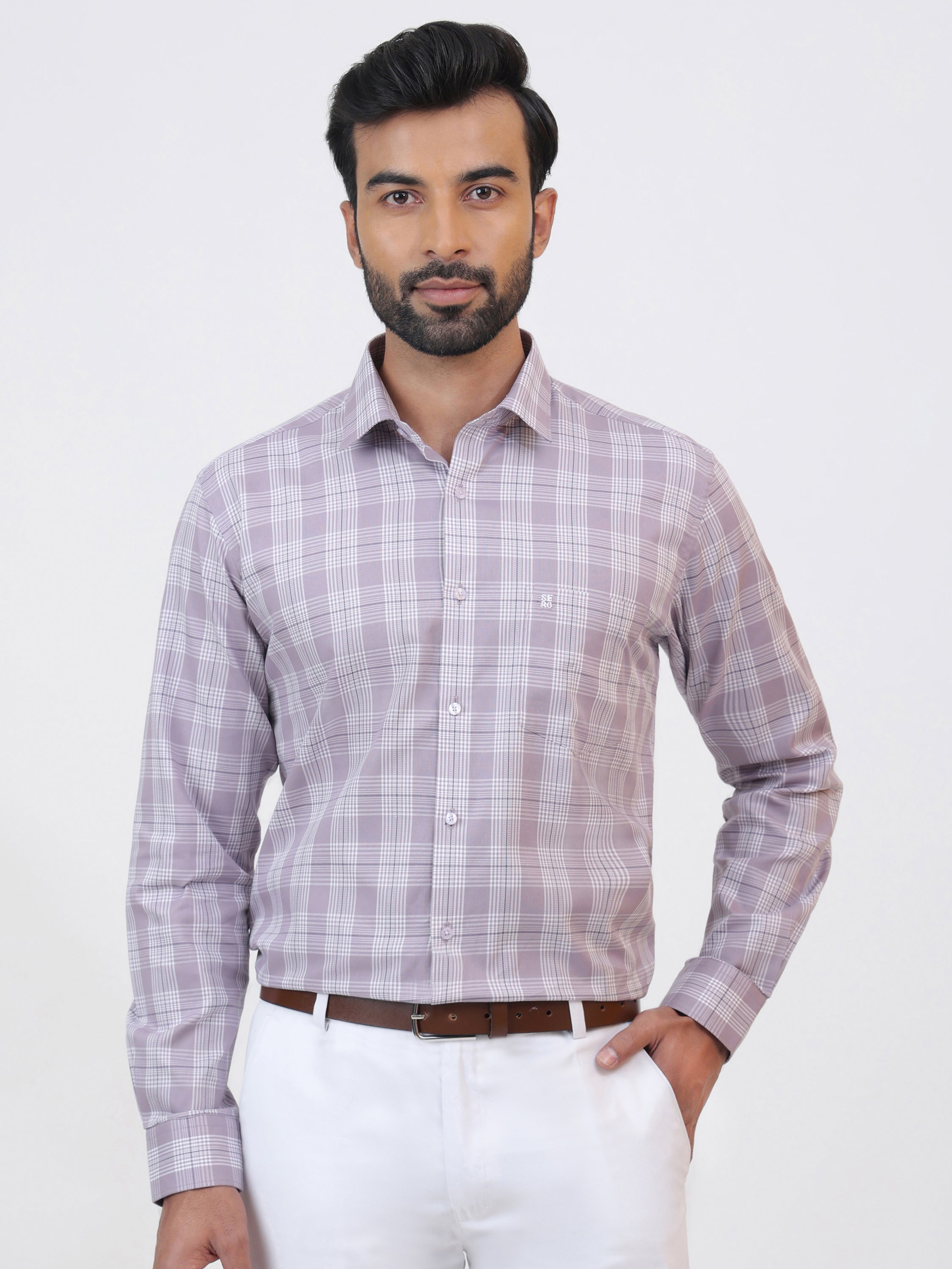 Muted Lilac Check Shirt