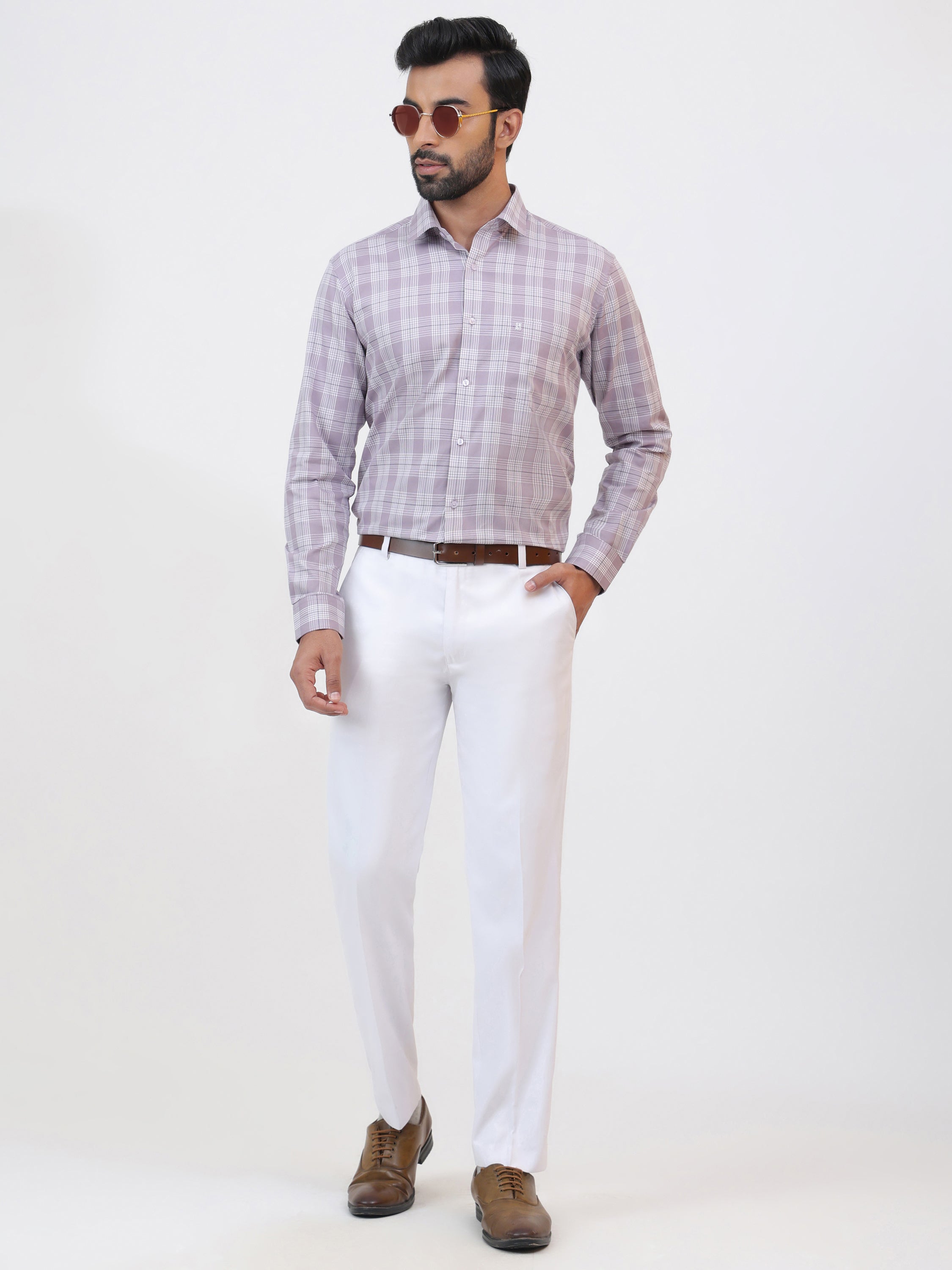 Muted Lilac Check Shirt
