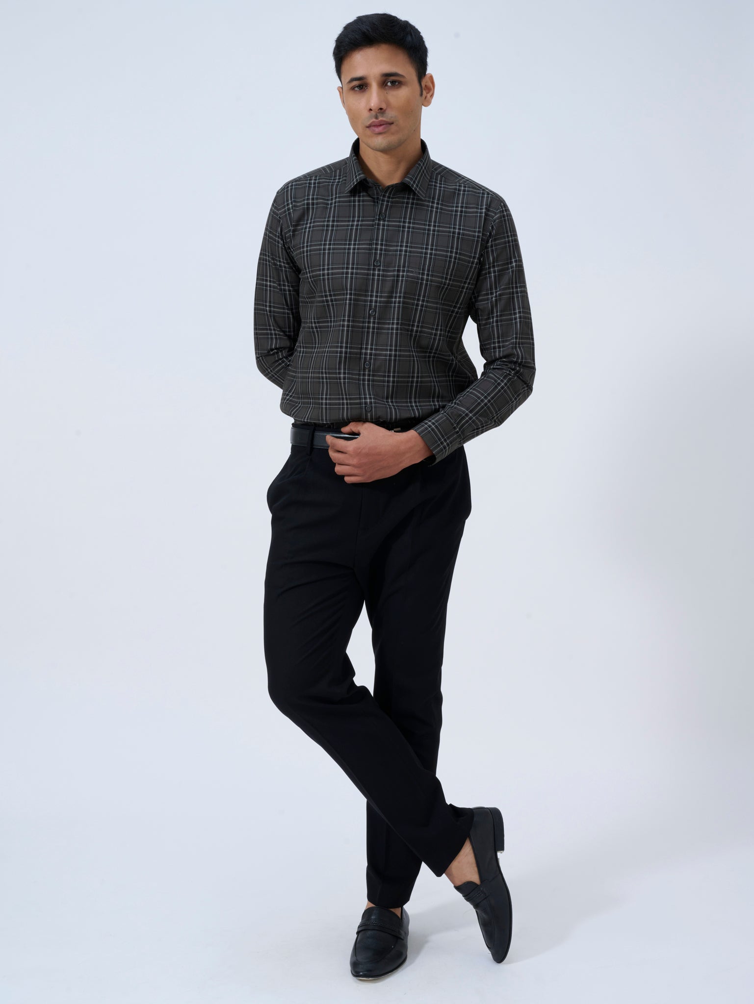 Graphite Grey Tartan Shirt