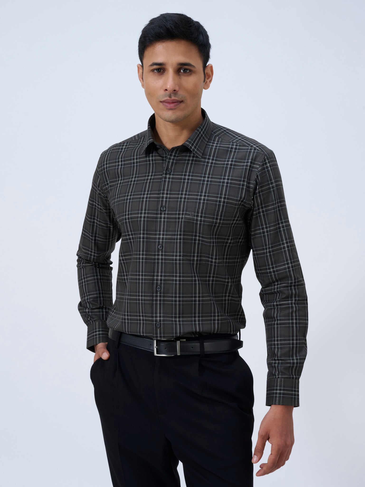 Graphite Grey Tartan Shirt