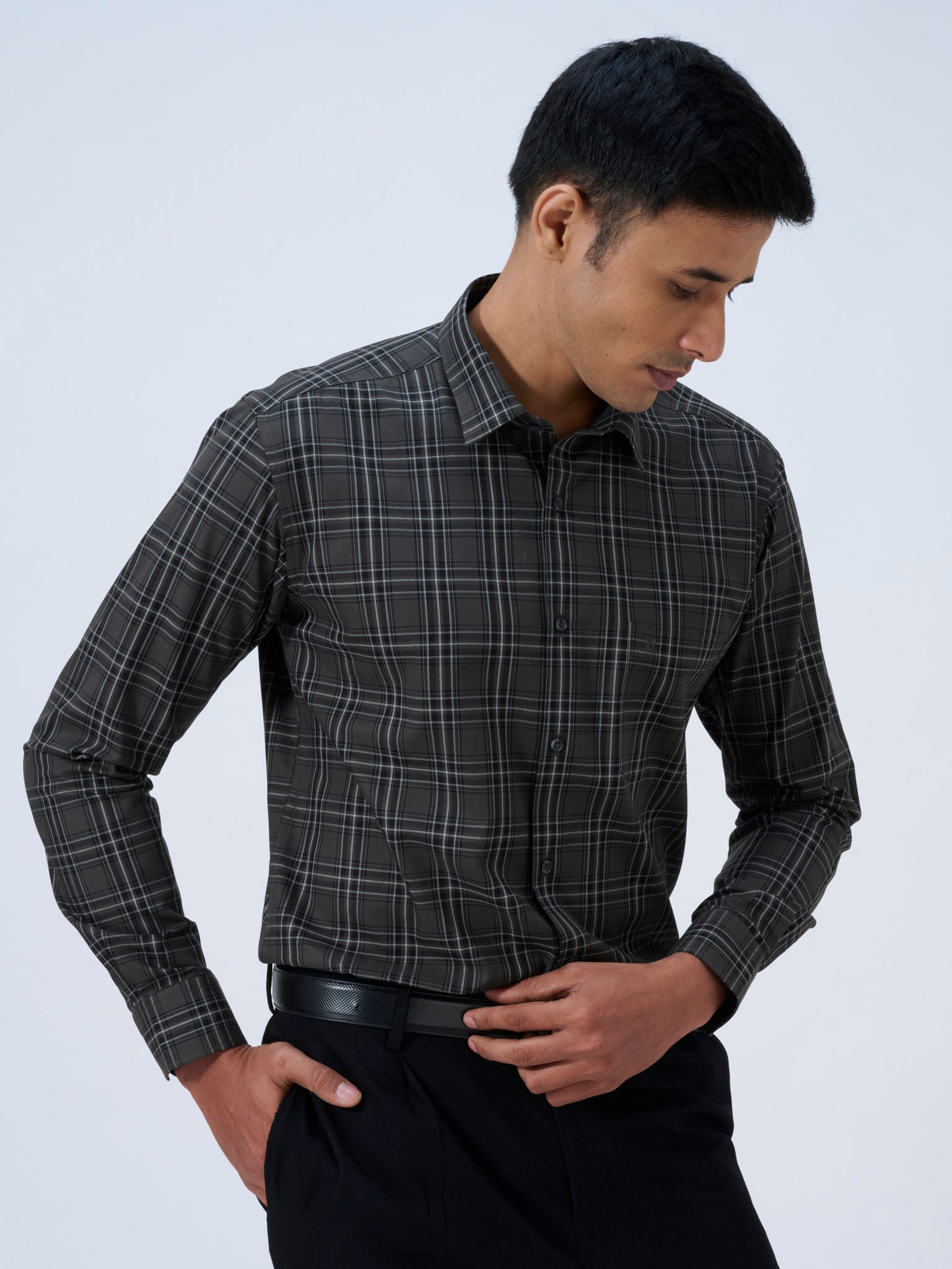Graphite Grey Tartan Shirt