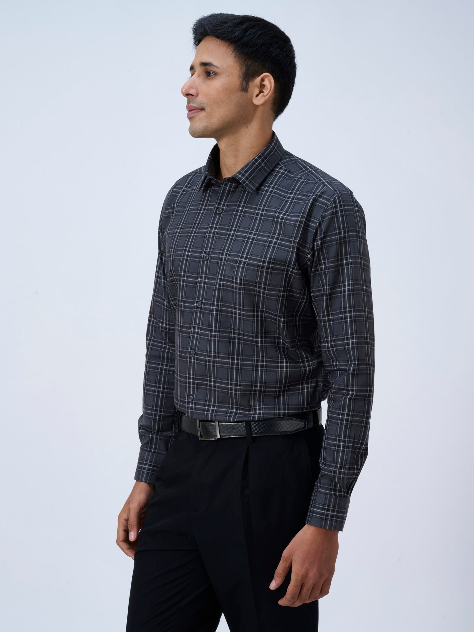 Gunmetal Grey Tartan Shirt