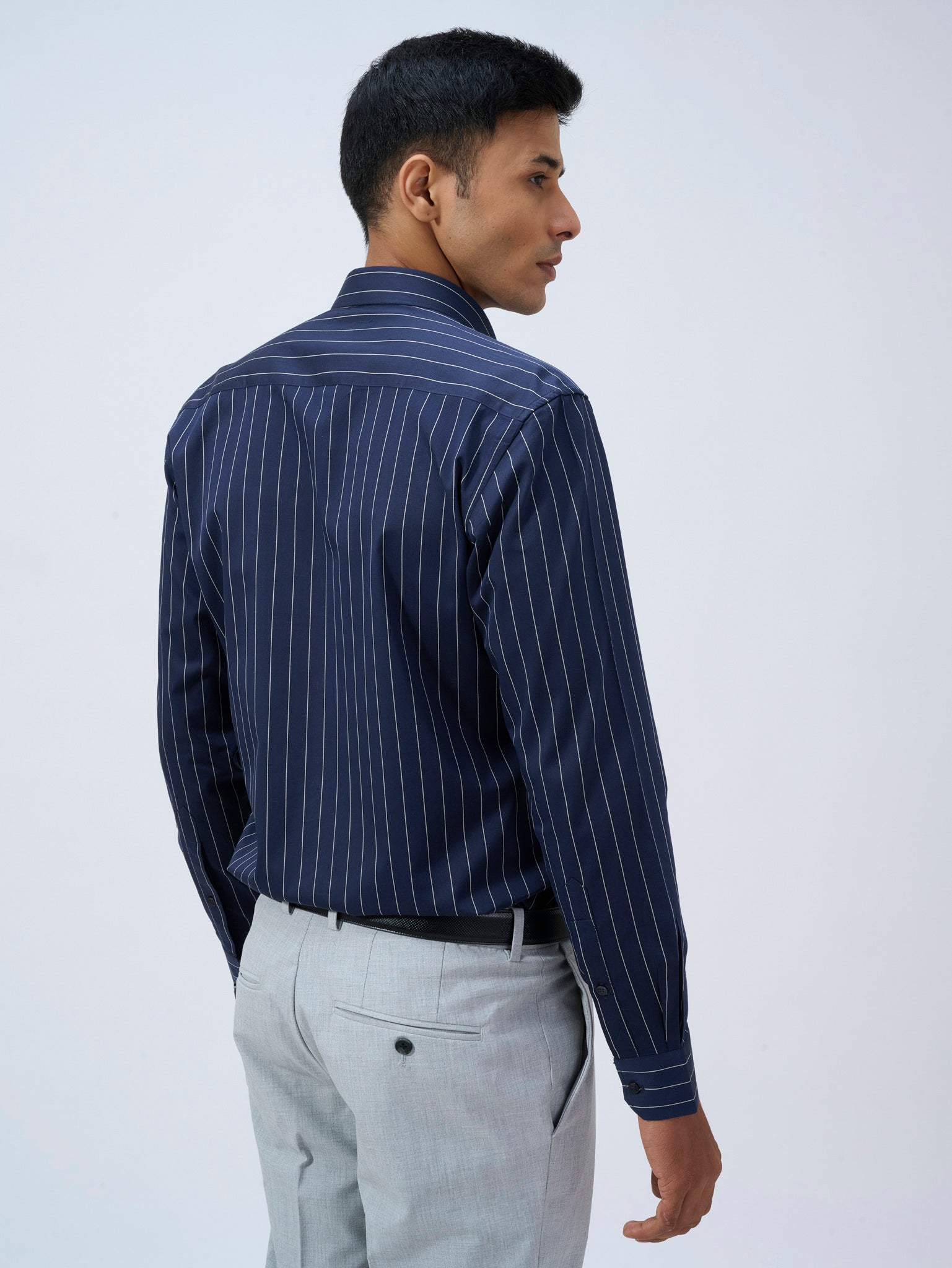 Midnight Navy Pinstripe Shirt