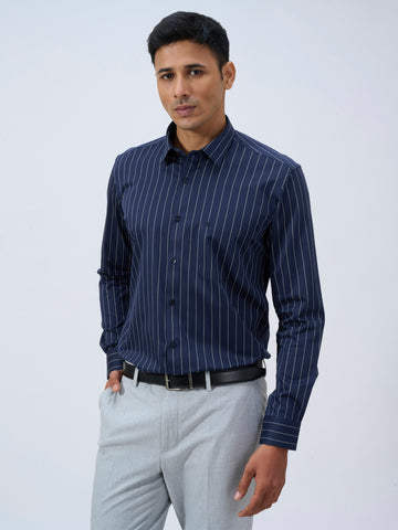 Midnight Navy Pinstripe Shirt