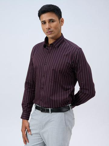 Deep Maroon Pinstripe Shirt