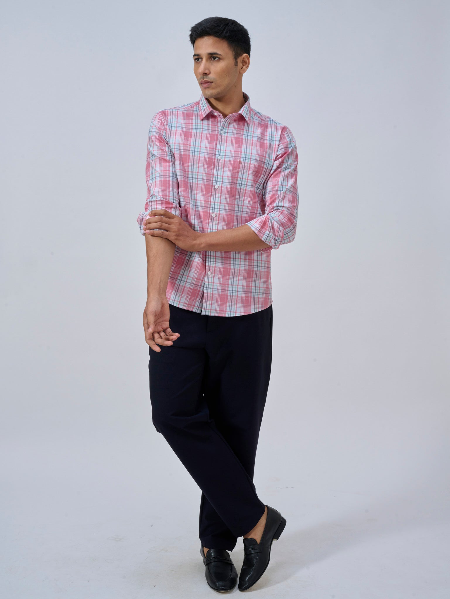 Peach Blossom Check Shirt