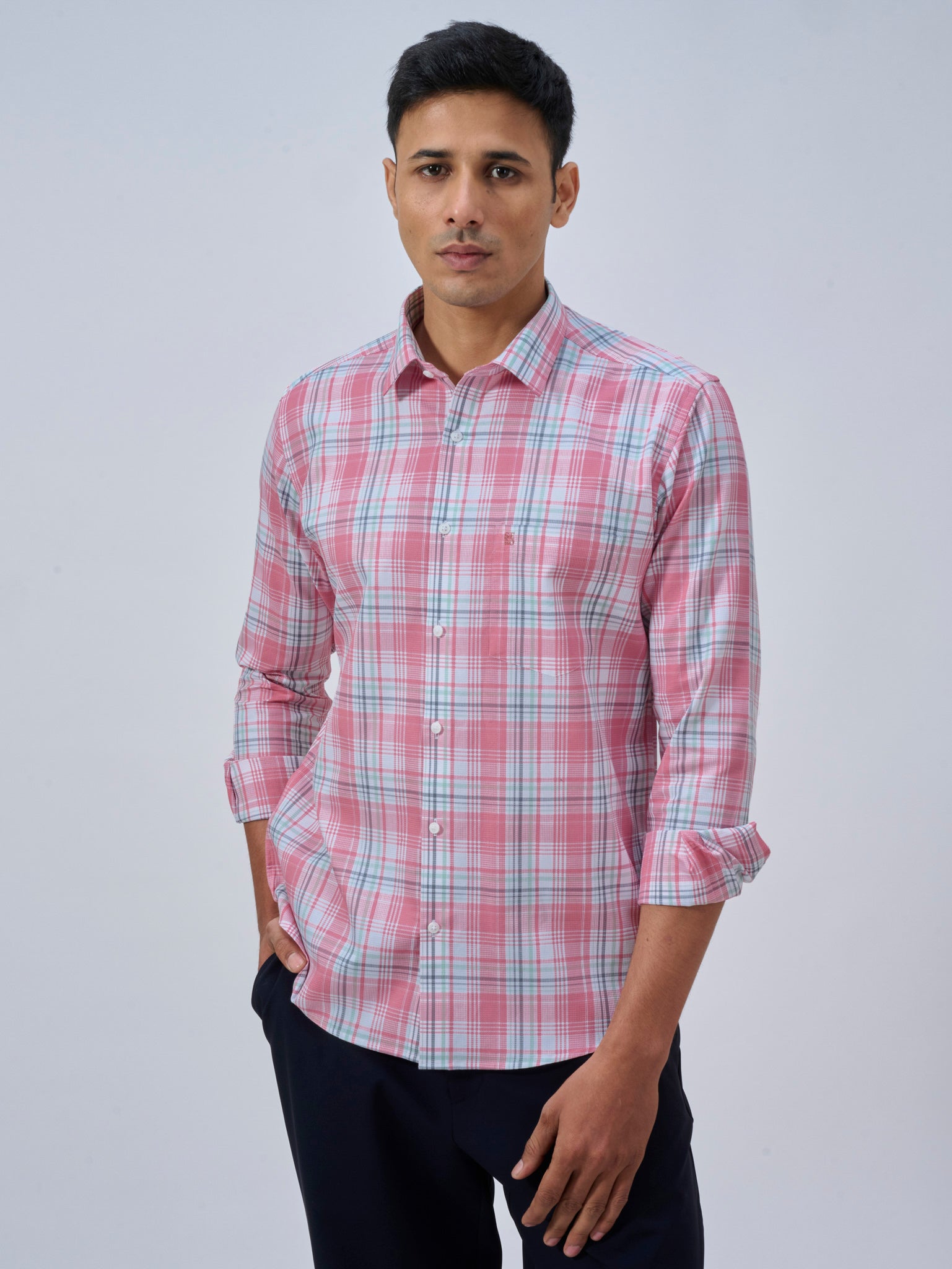 Peach Blossom Check Shirt