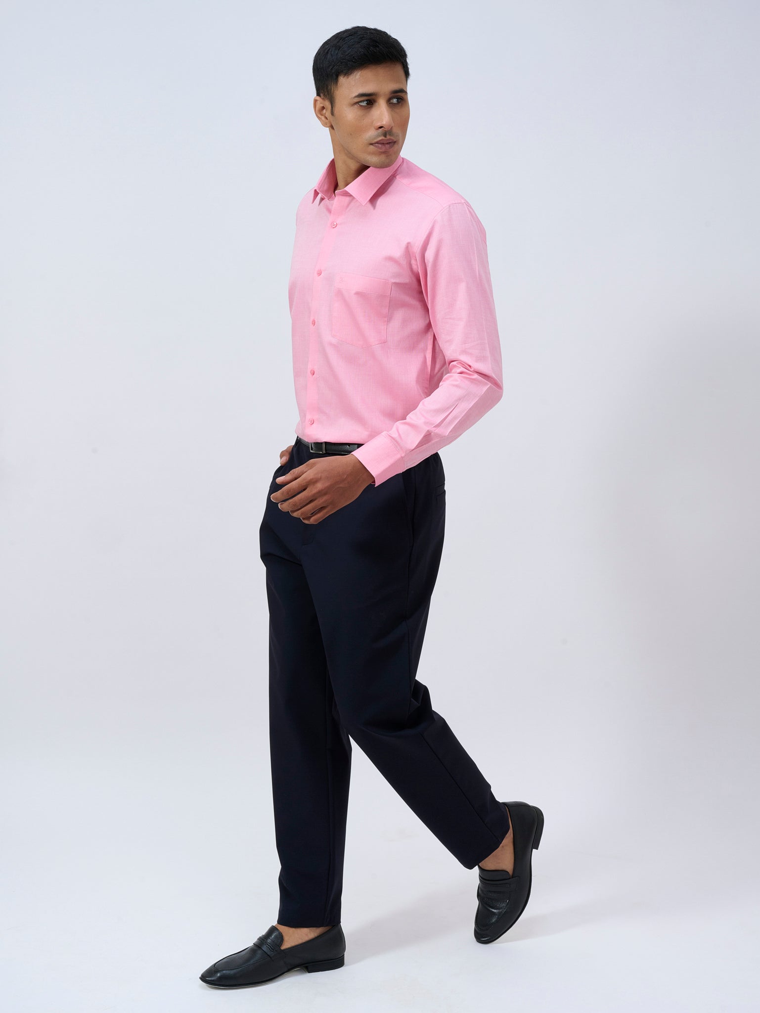 Flamingo Pink Dobby Shirt