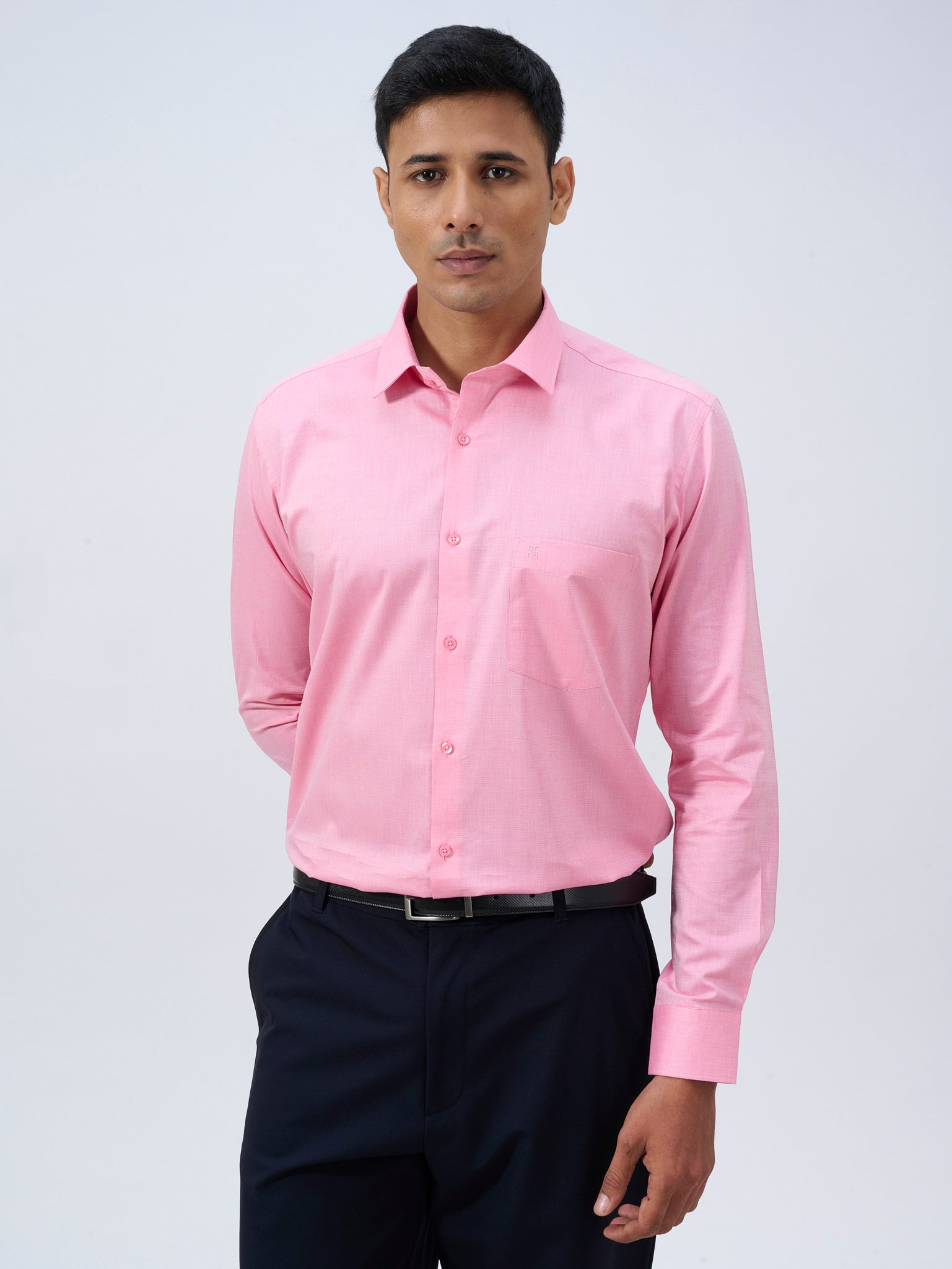 Flamingo Pink Dobby Shirt