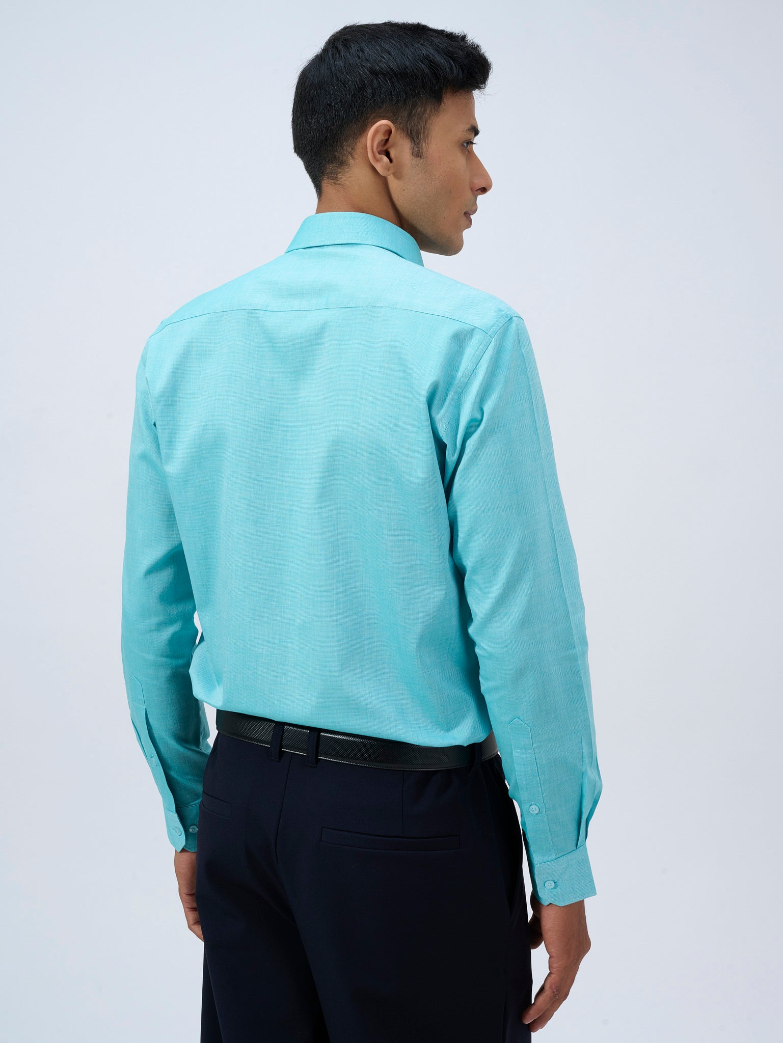 Aqua Blue Dobby Shirt