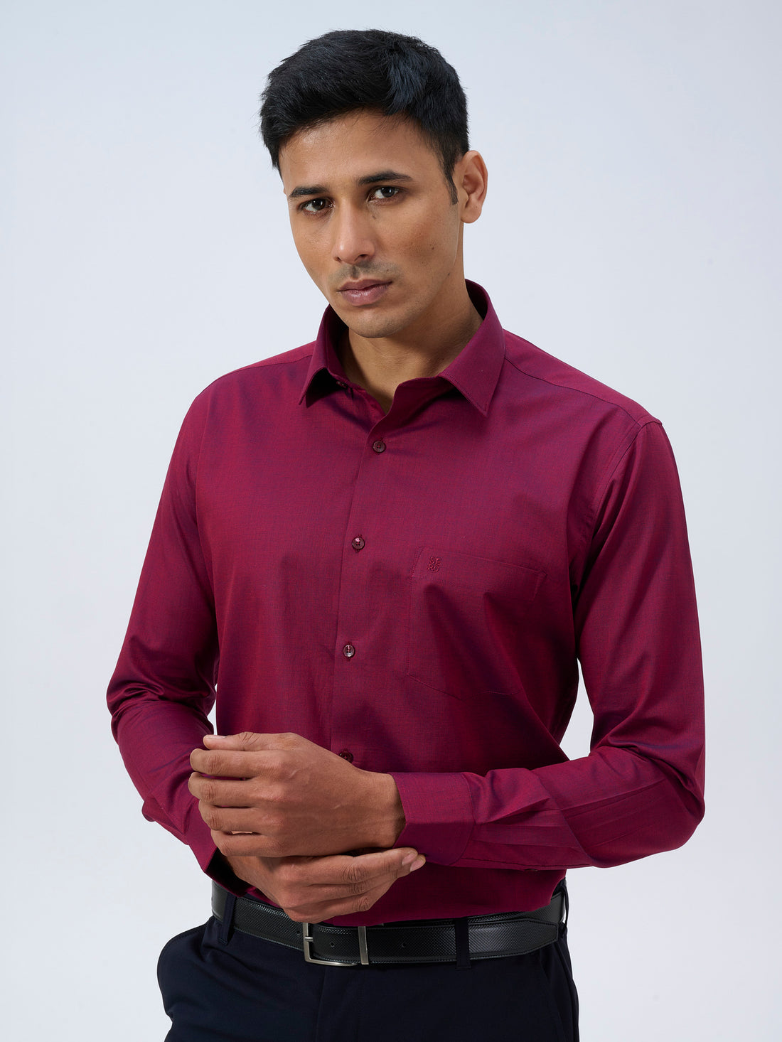 Deep Maroon Dobby Shirt