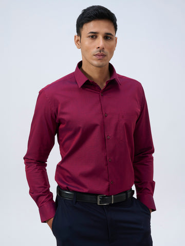 Deep Maroon Dobby Shirt