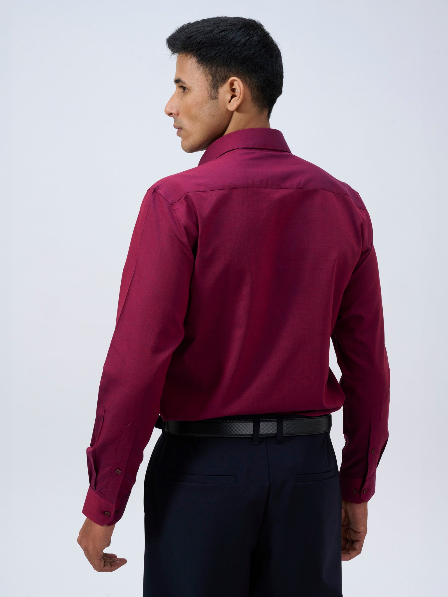 Deep Maroon Dobby Shirt