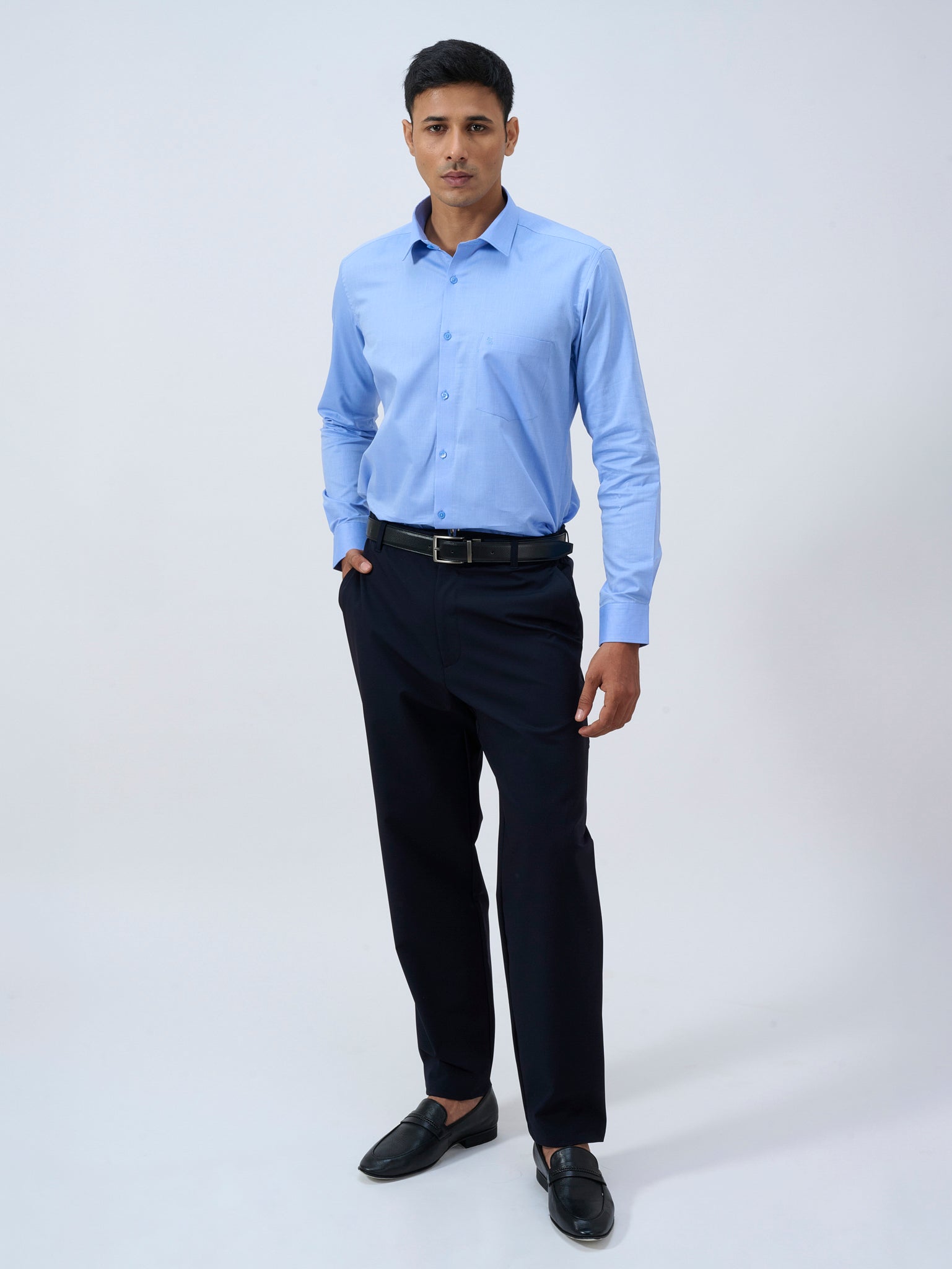 Periwinkle Blue Dobby Shirt
