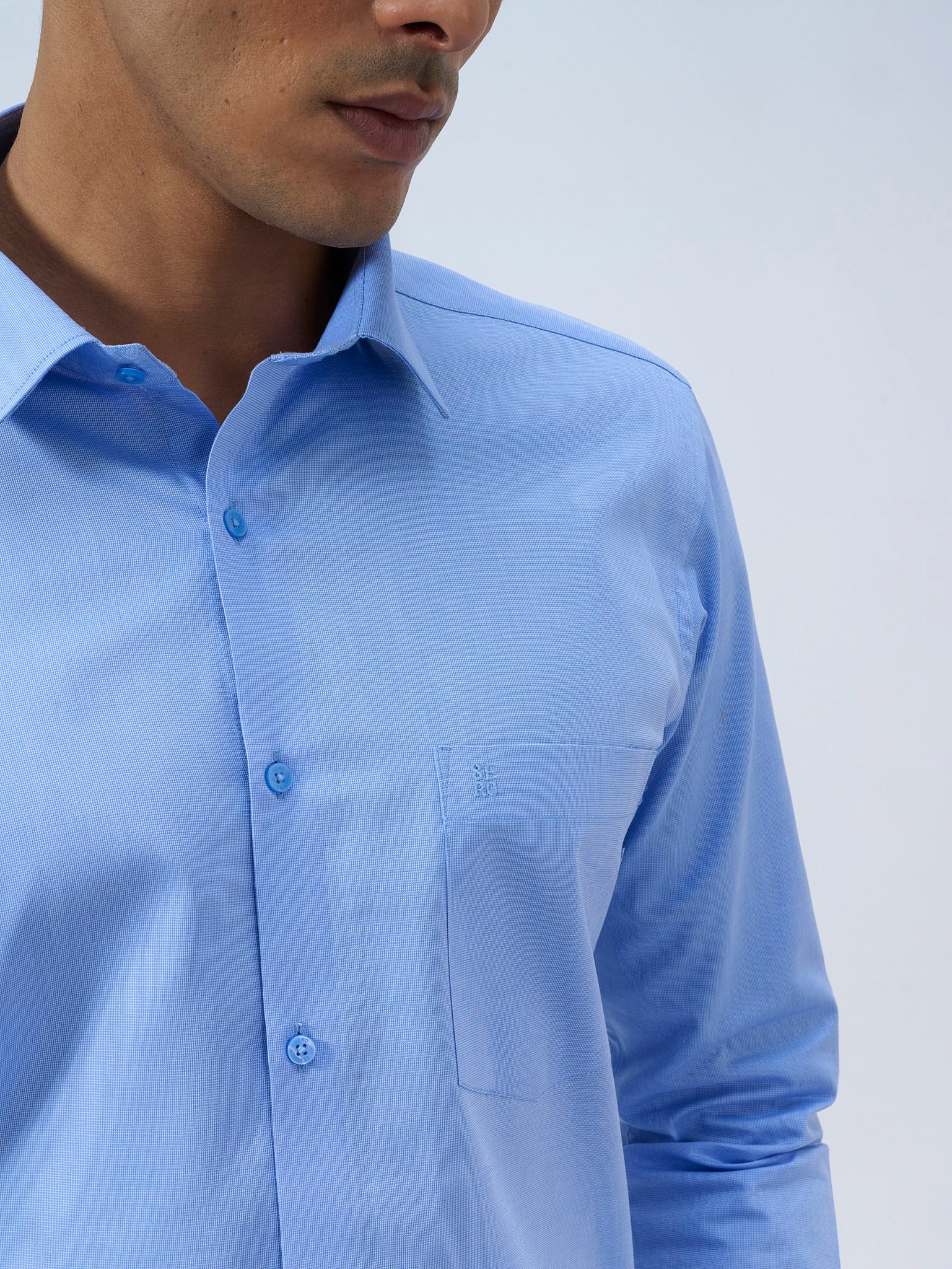 Periwinkle Blue Dobby Shirt