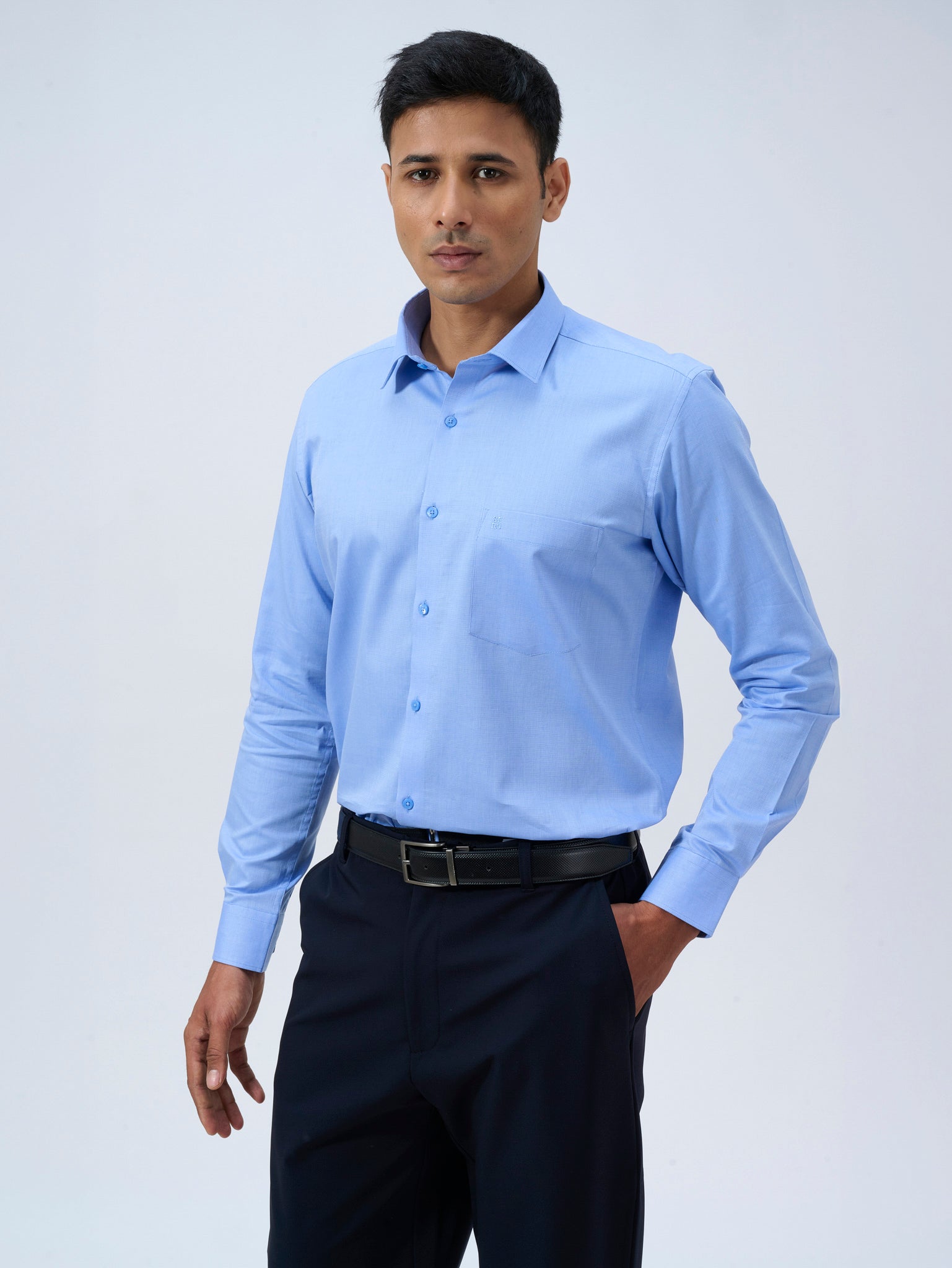 Periwinkle Blue Dobby Shirt
