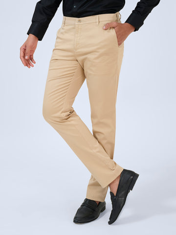 Golden Beige Satin Trousers