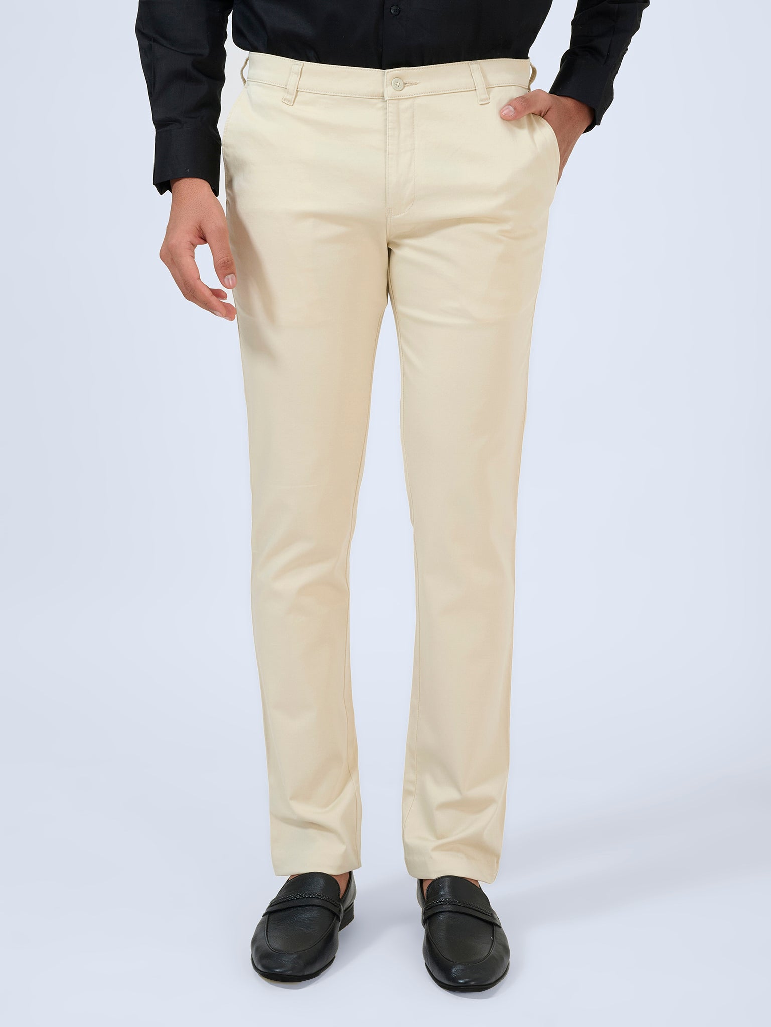 Warm Ivory Satin Trousers